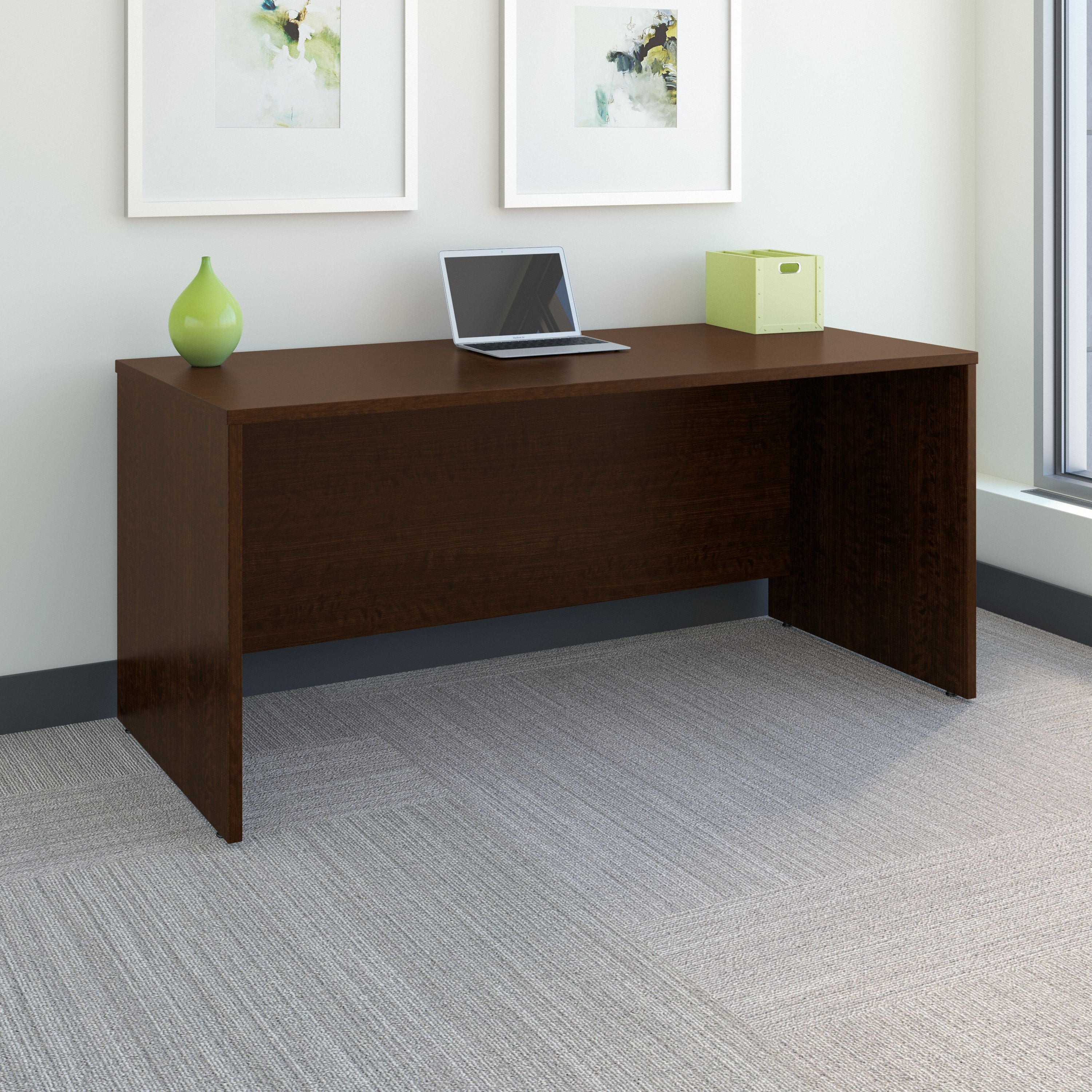 Bush Business Furniture Series C 66W x 30D Office Desk in Mocha Cherry - 65.98" Width x 29.37" Depth x 29.84" Height
