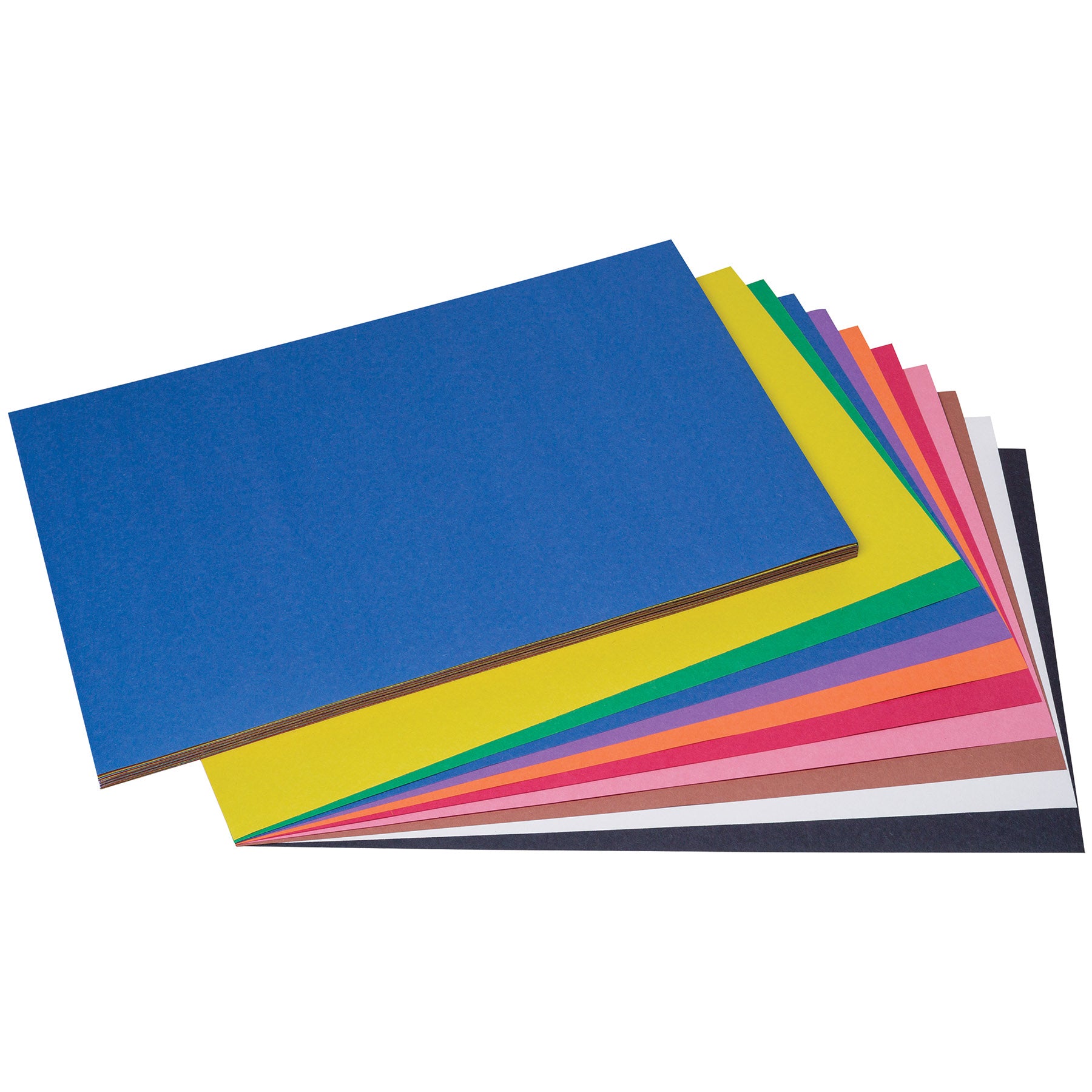 Construction Paper Assorted, 10 Assorted Colors, 12" x 18", 50 Sheets