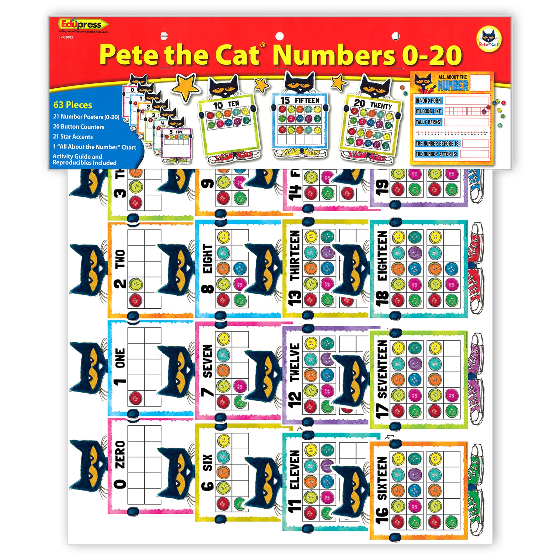 Pete the Cat® Numbers 0–20 Bulletin Board
