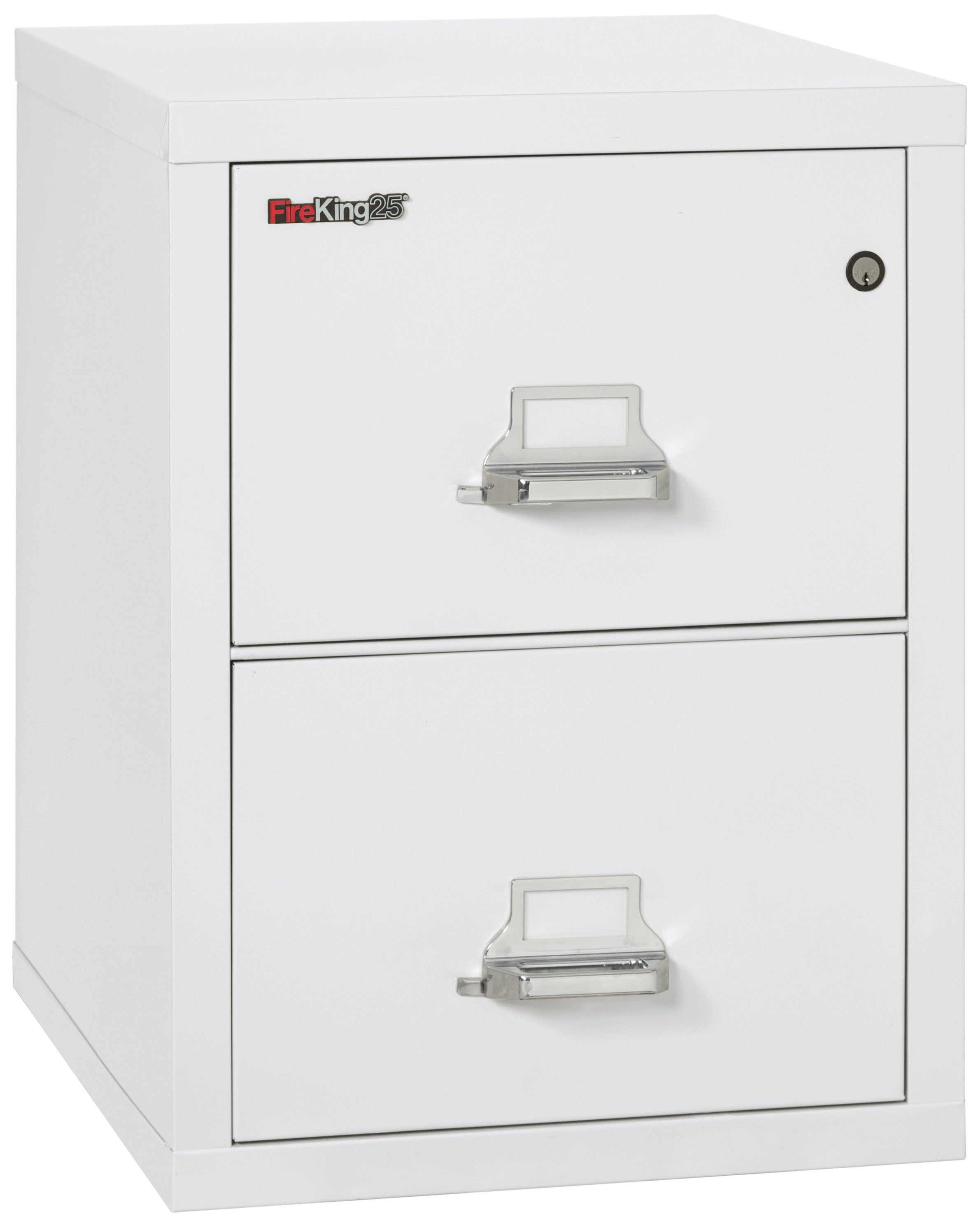 1 Hour Fire Resistant File Cabinet - 2 Drawer Letter 25" depth (Arctic White)
