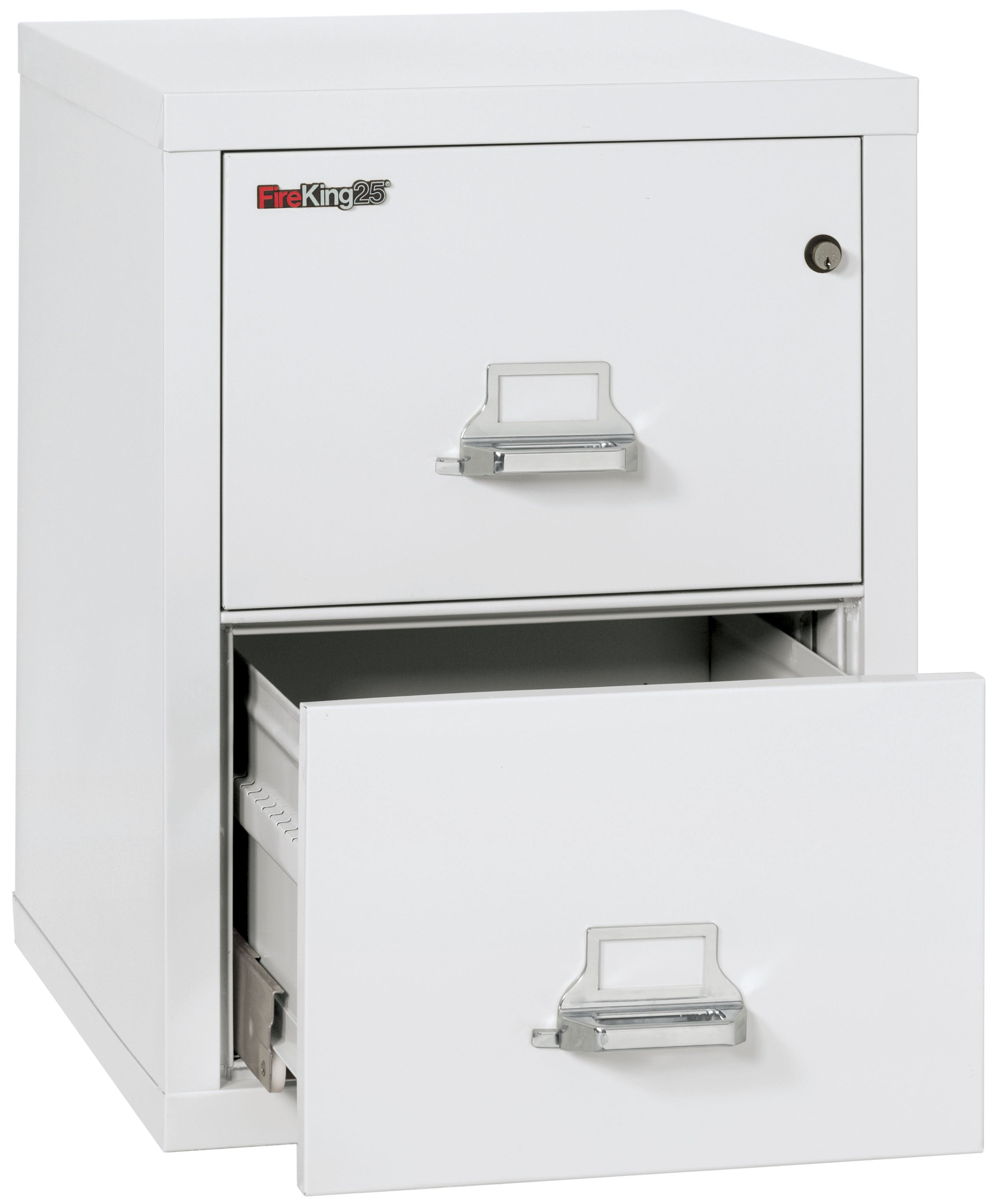 1 Hour Fire Resistant File Cabinet - 2 Drawer Letter 25" depth (Arctic White)