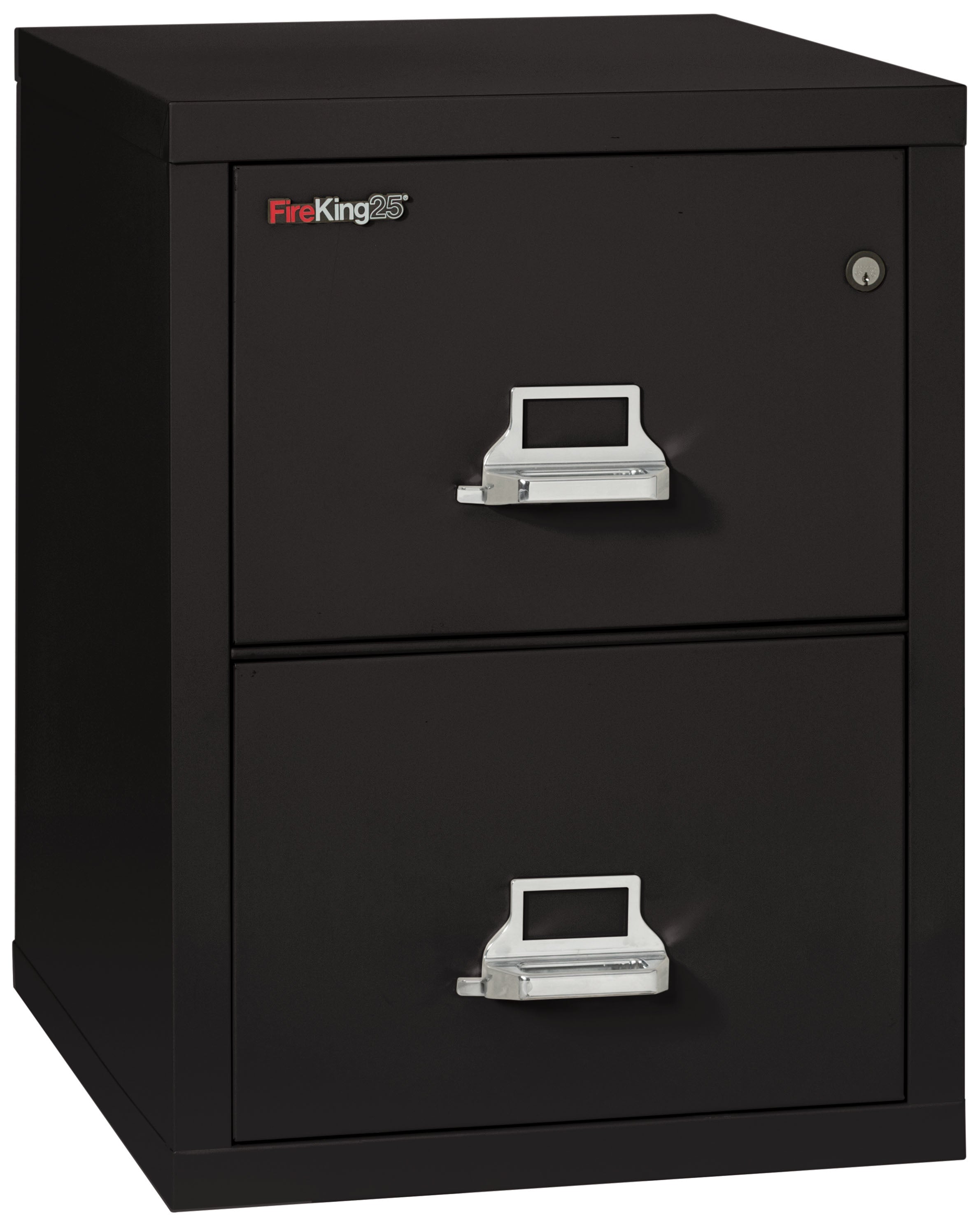 1 Hour Fire Resistant File Cabinet - 2 Drawer Letter 25" depth (Black)