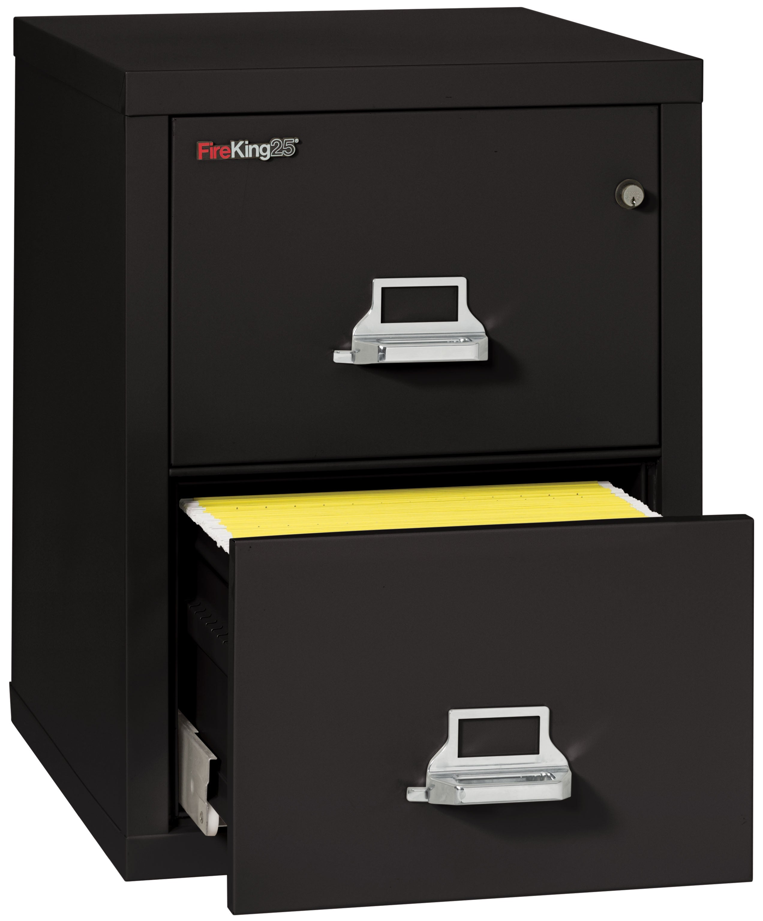1 Hour Fire Resistant File Cabinet - 2 Drawer Letter 25" depth (Black)