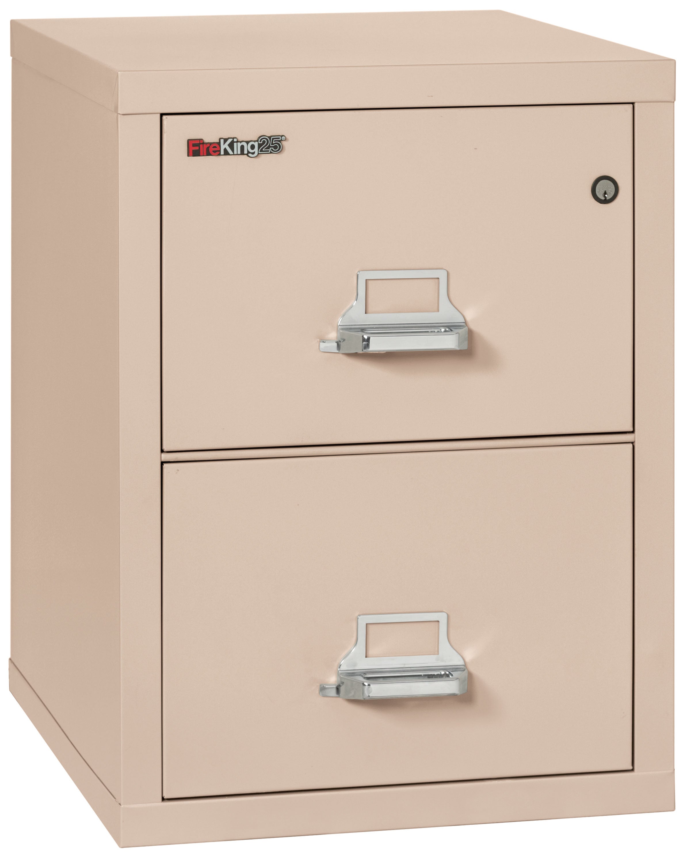 1 Hour Fire Resistant File Cabinet - 2 Drawer Letter 25" depth (Champagne)