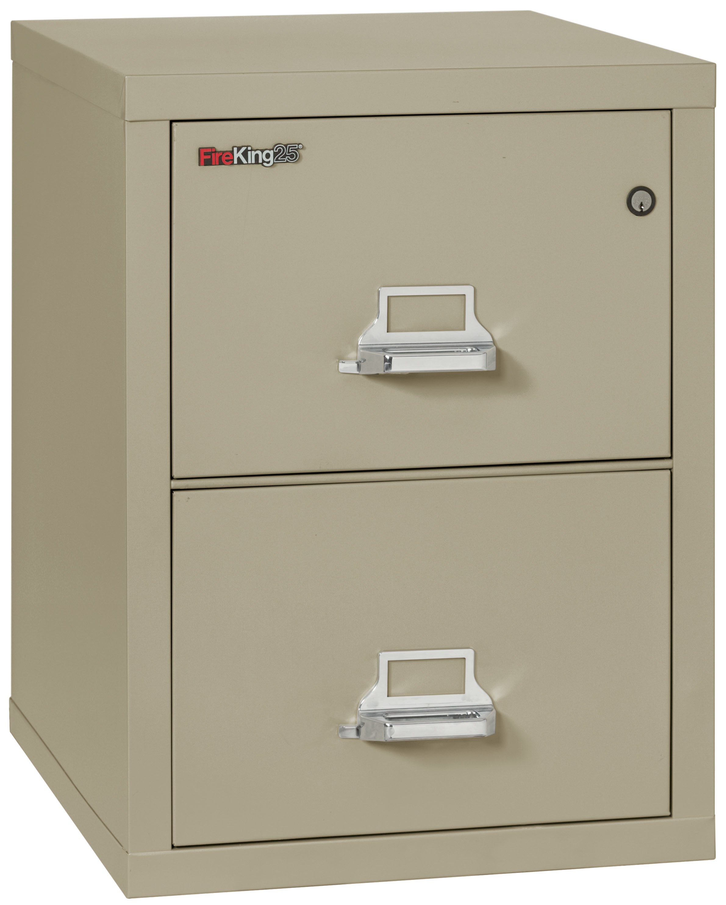 1 Hour Fire Resistant File Cabinet - 2 Drawer Letter 25" depth (Pewter)