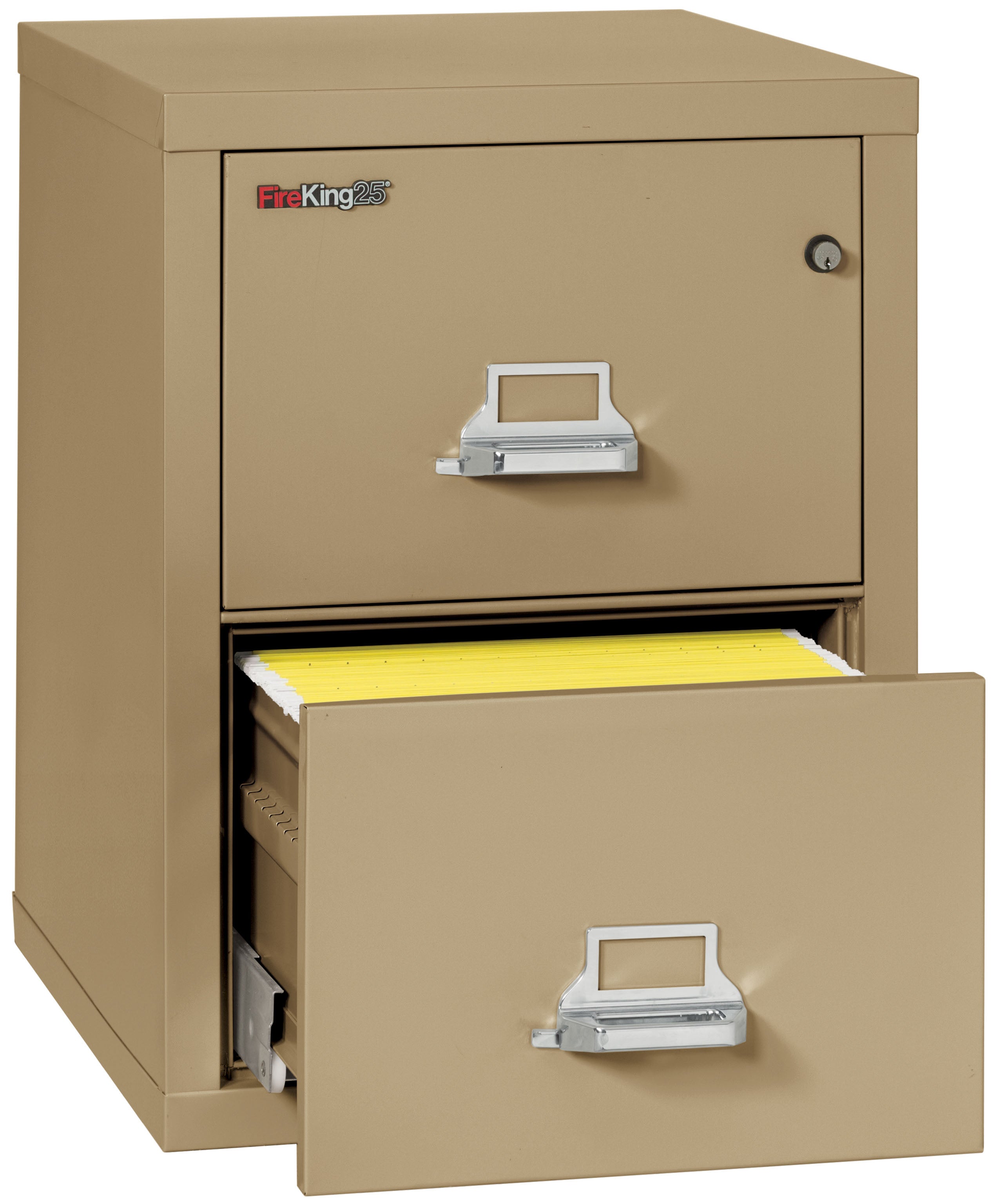 1 Hour Fire Resistant File Cabinet - 2 Drawer Letter 25" depth (Sand)