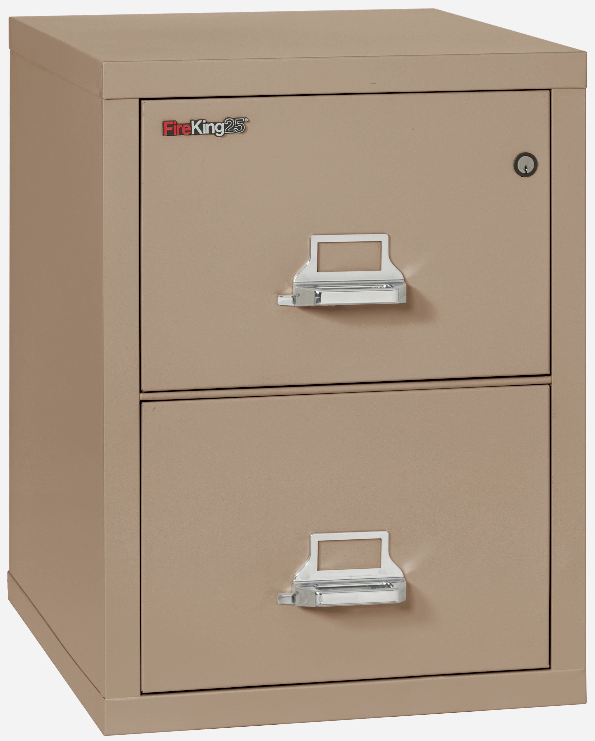 1 Hour Fire Resistant File Cabinet - 2 Drawer Letter 25" depth (Taupe)