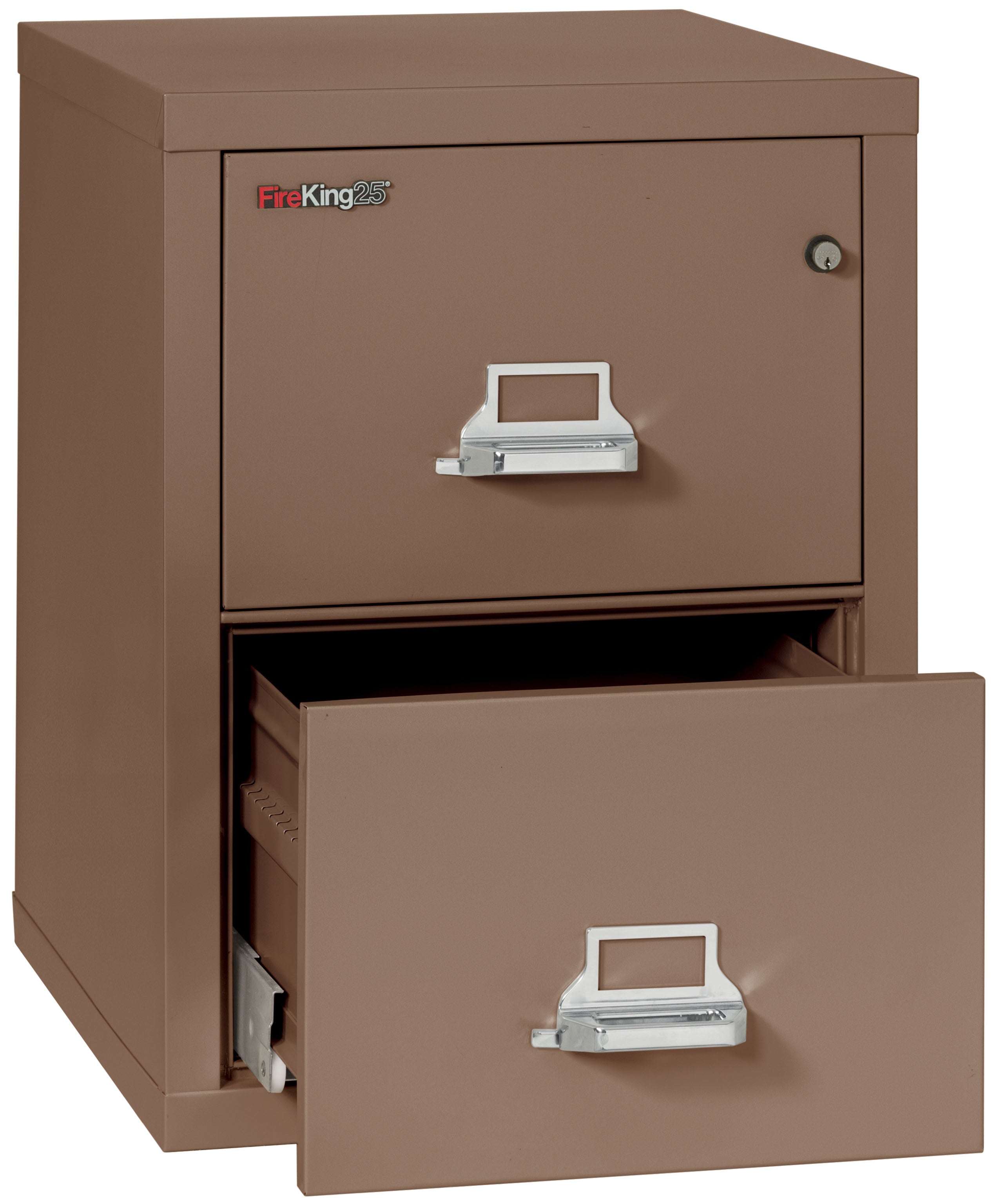 1 Hour Fire Resistant File Cabinet - 2 Drawer Letter 25" depth (Tan)