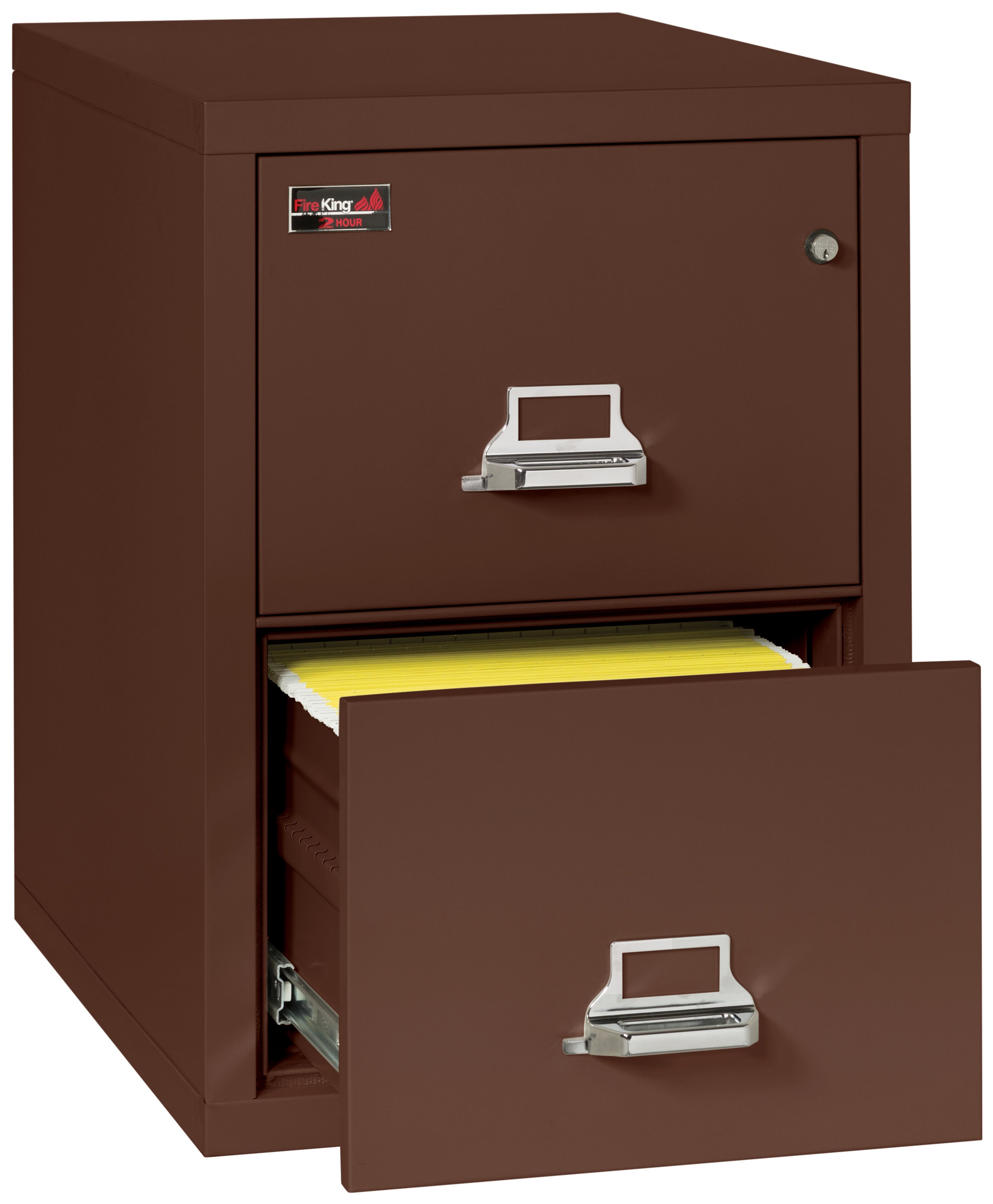 2 Hour Fire Resistant File Cabinet - 2 Drawer Letter 31" depth (Brown)