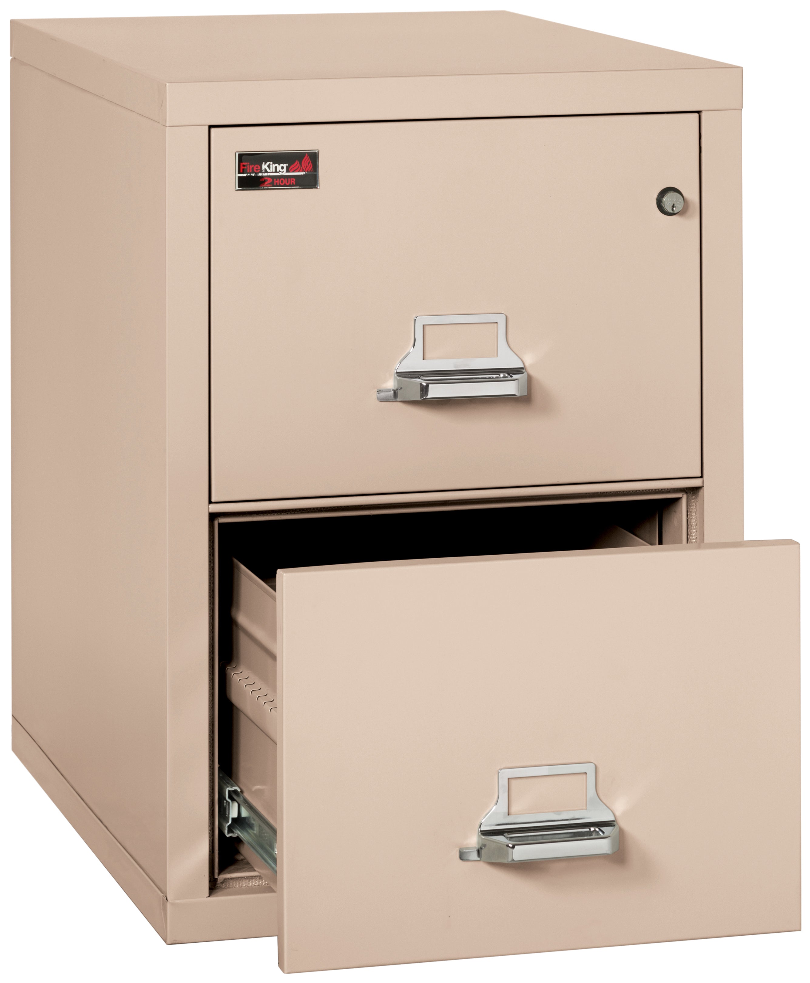 2 Hour Fire Resistant File Cabinet - 2 Drawer Letter 31" depth (Champagne)