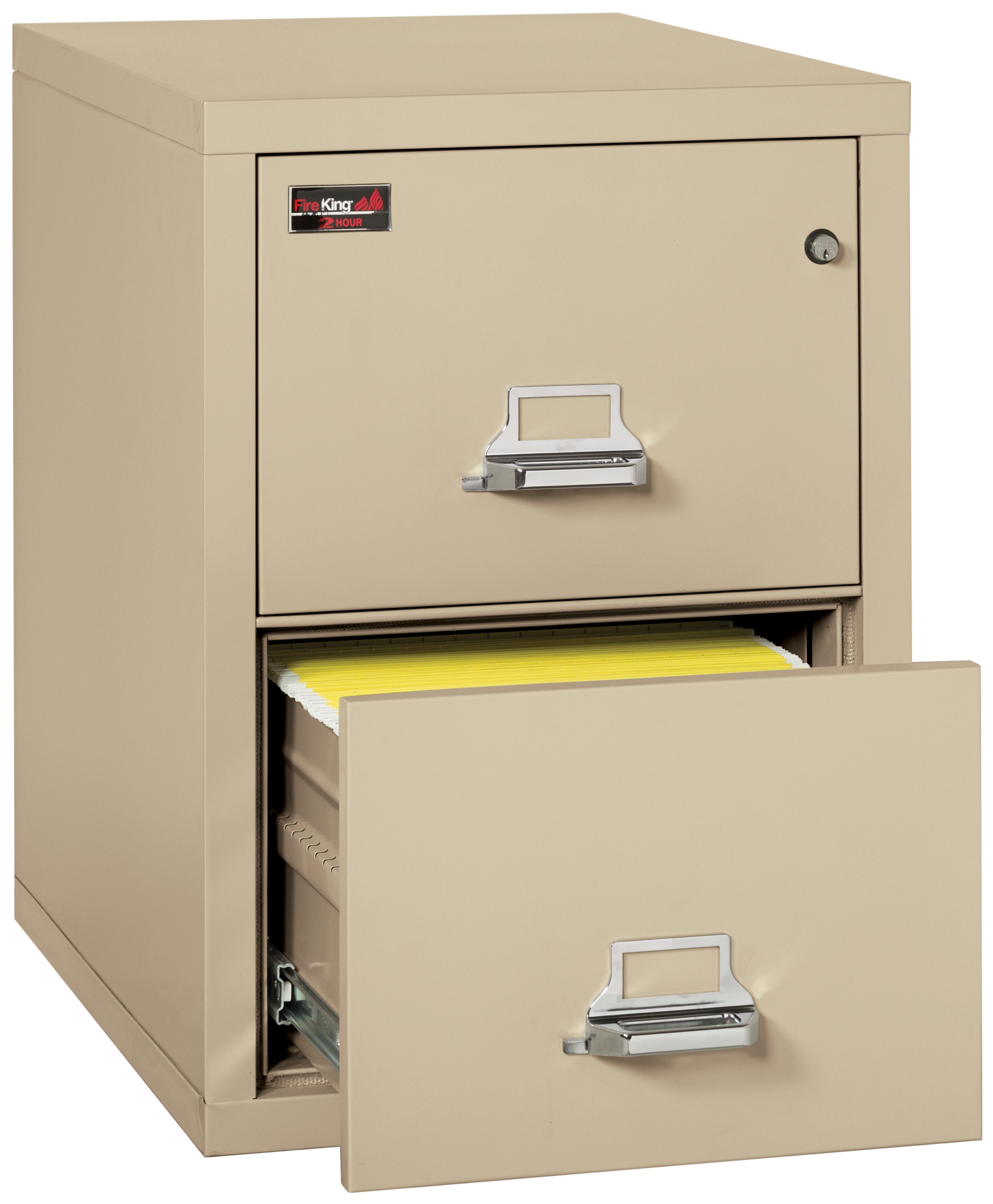 2 Hour Fire Resistant File Cabinet - 2 Drawer Letter 31" depth (Parchment)