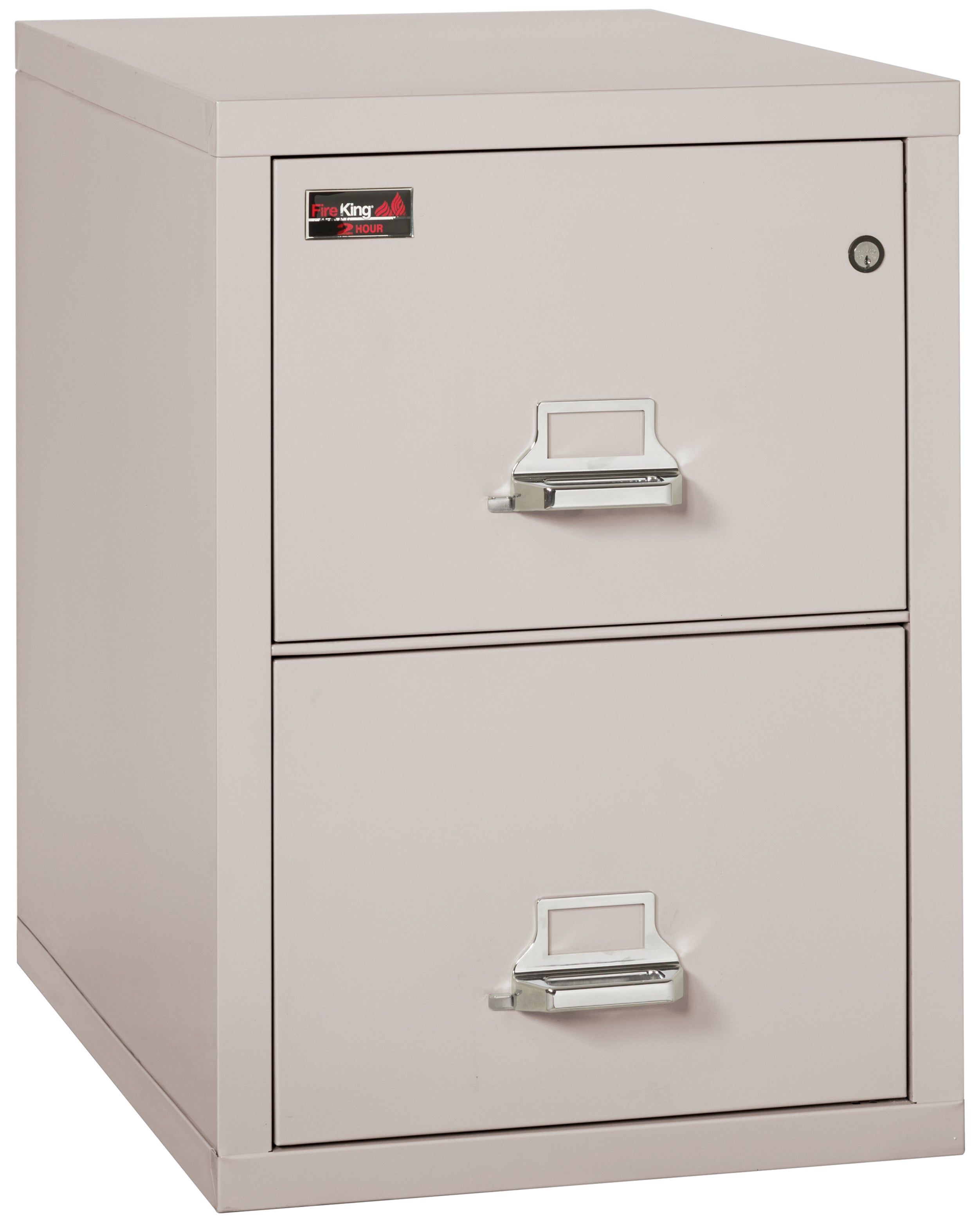 2 Hour Fire Resistant File Cabinet - 2 Drawer Letter 31" depth (Platinum)