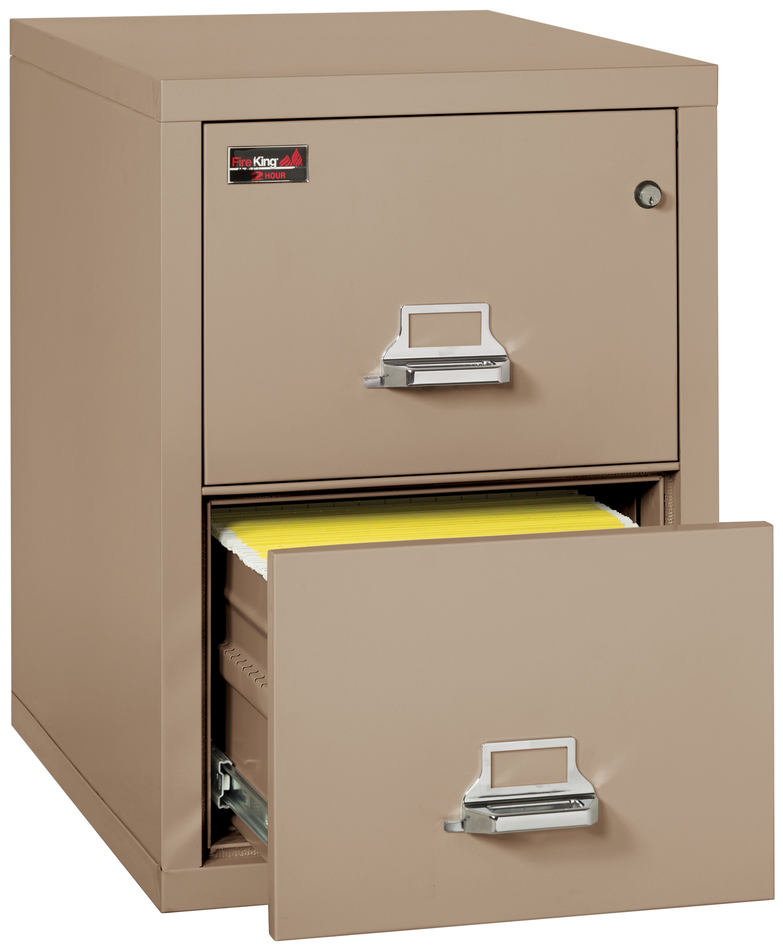 2 Hour Fire Resistant File Cabinet - 2 Drawer Letter 31" depth (Taupe)