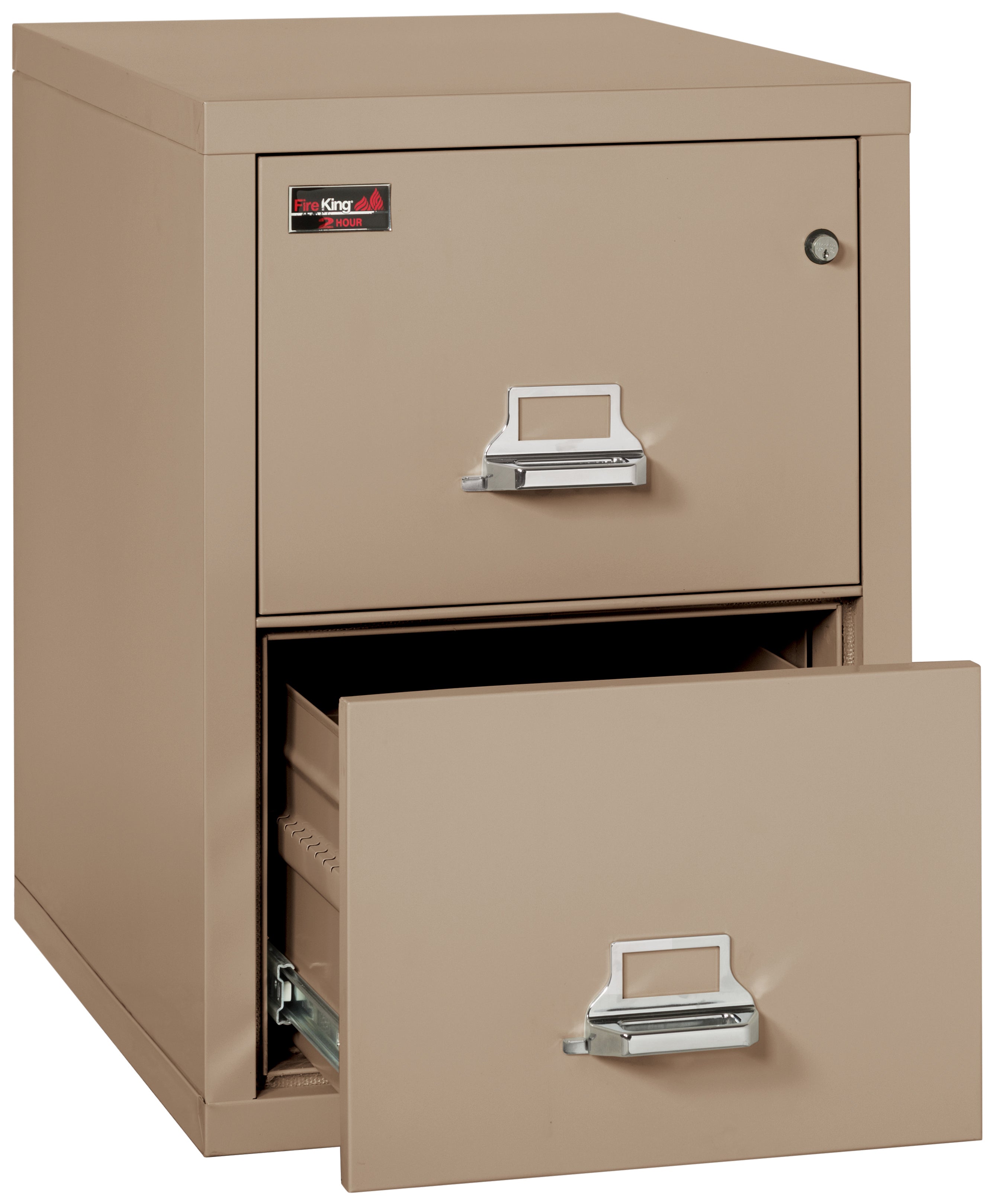 2 Hour Fire Resistant File Cabinet - 2 Drawer Letter 31" depth (Taupe)