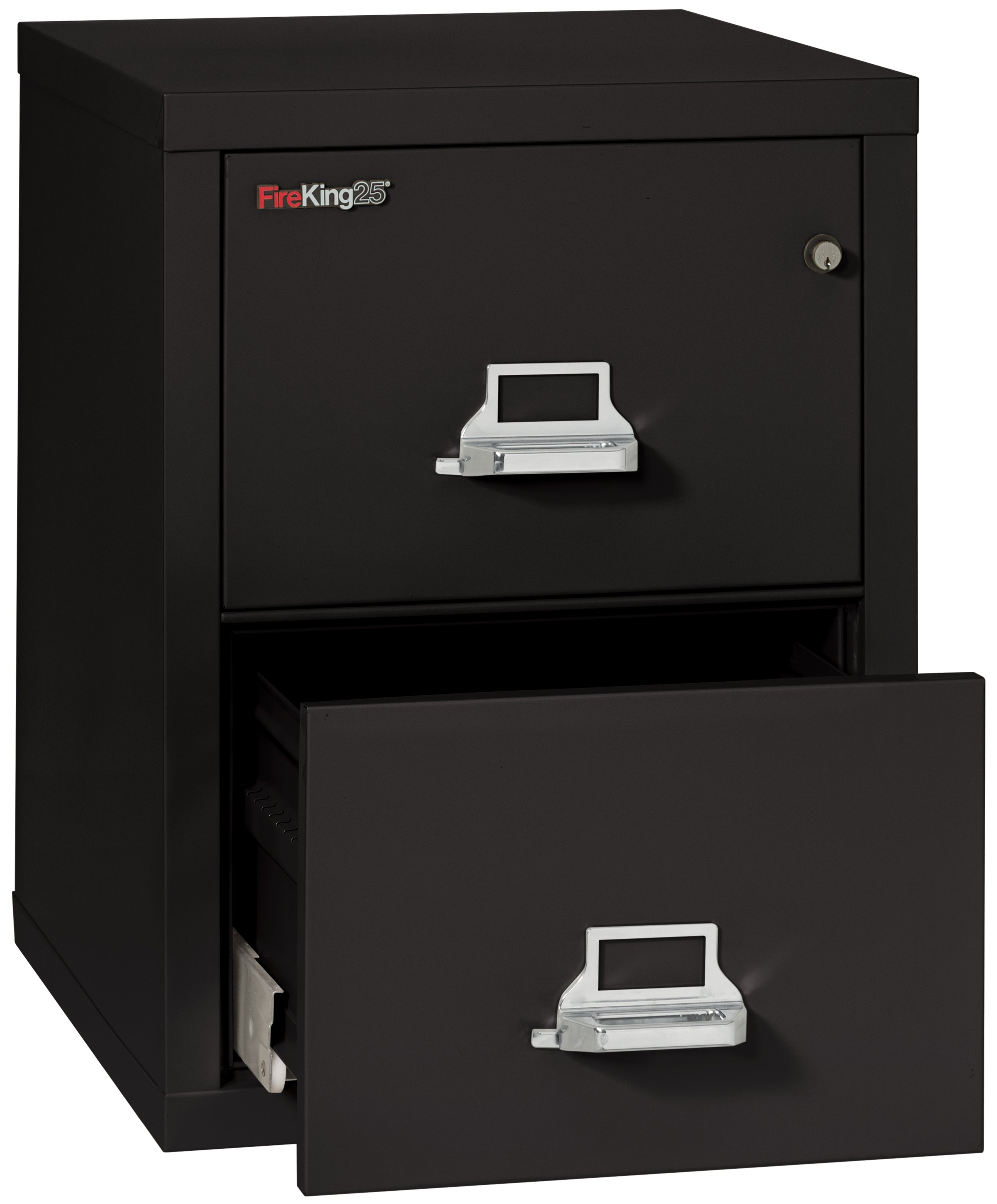 1 Hour Fire Resistant File Cabinet - 2 Drawer Legal 25" depth (Black)