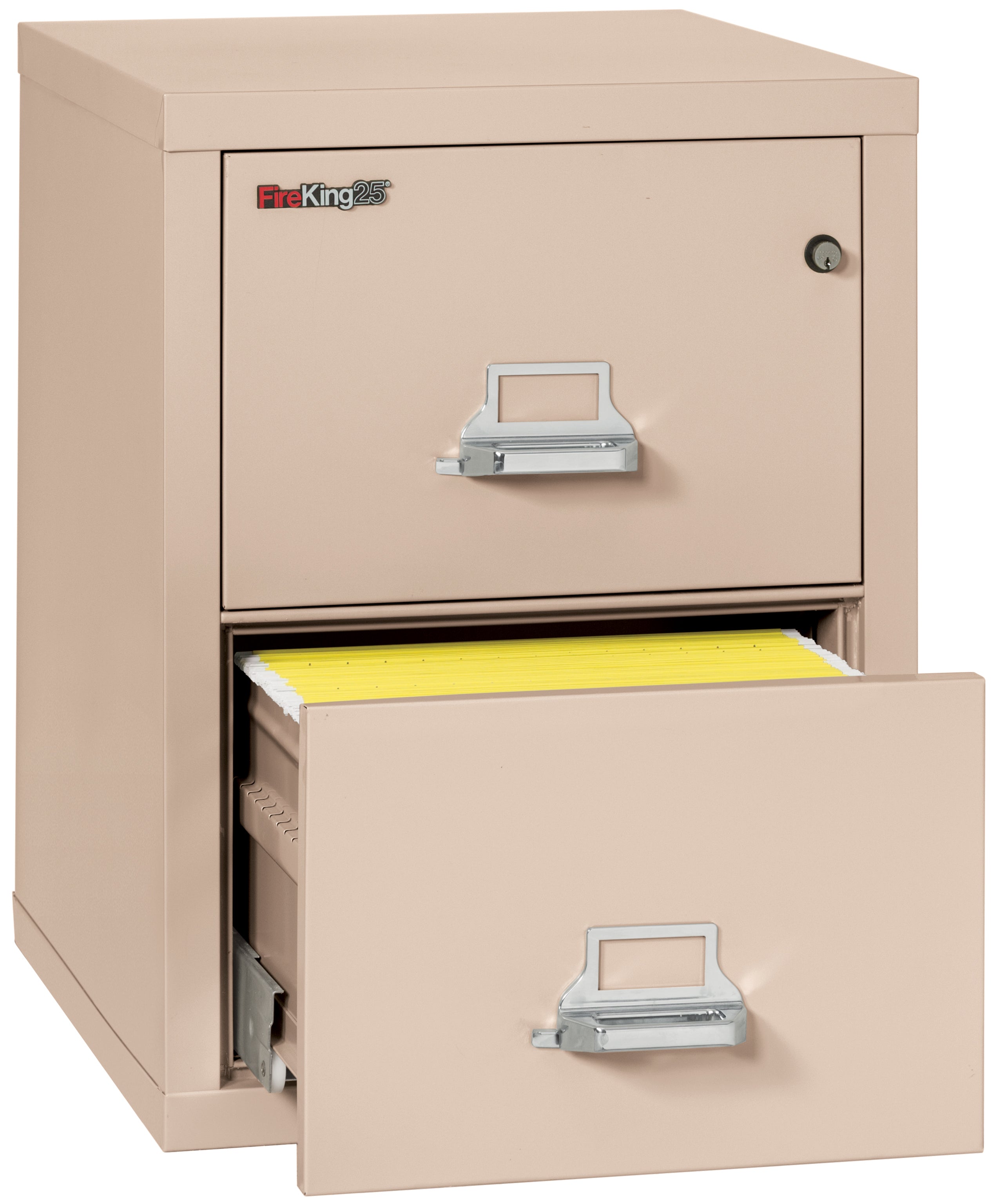 1 Hour Fire Resistant File Cabinet - 2 Drawer Legal 25" depth (Champagne)