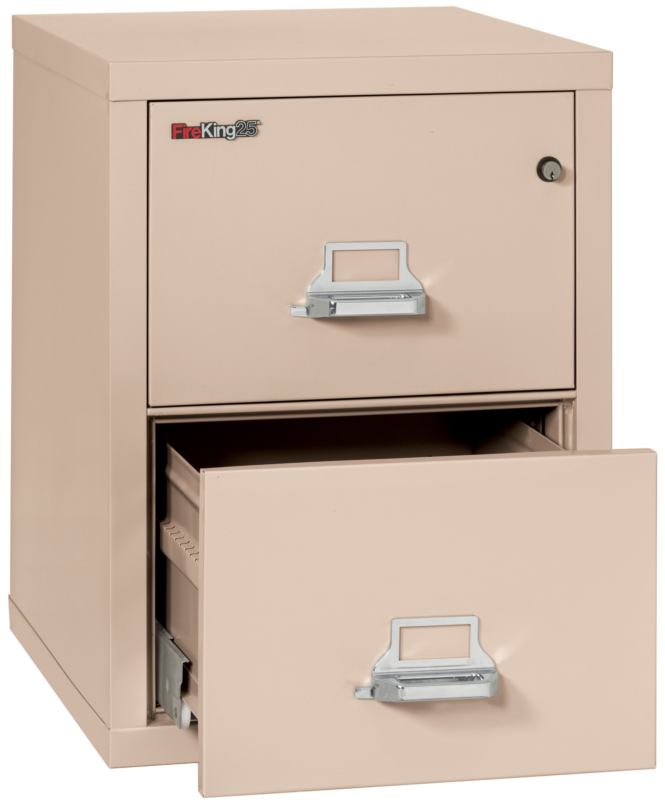 1 Hour Fire Resistant File Cabinet - 2 Drawer Legal 25" depth (Champagne)
