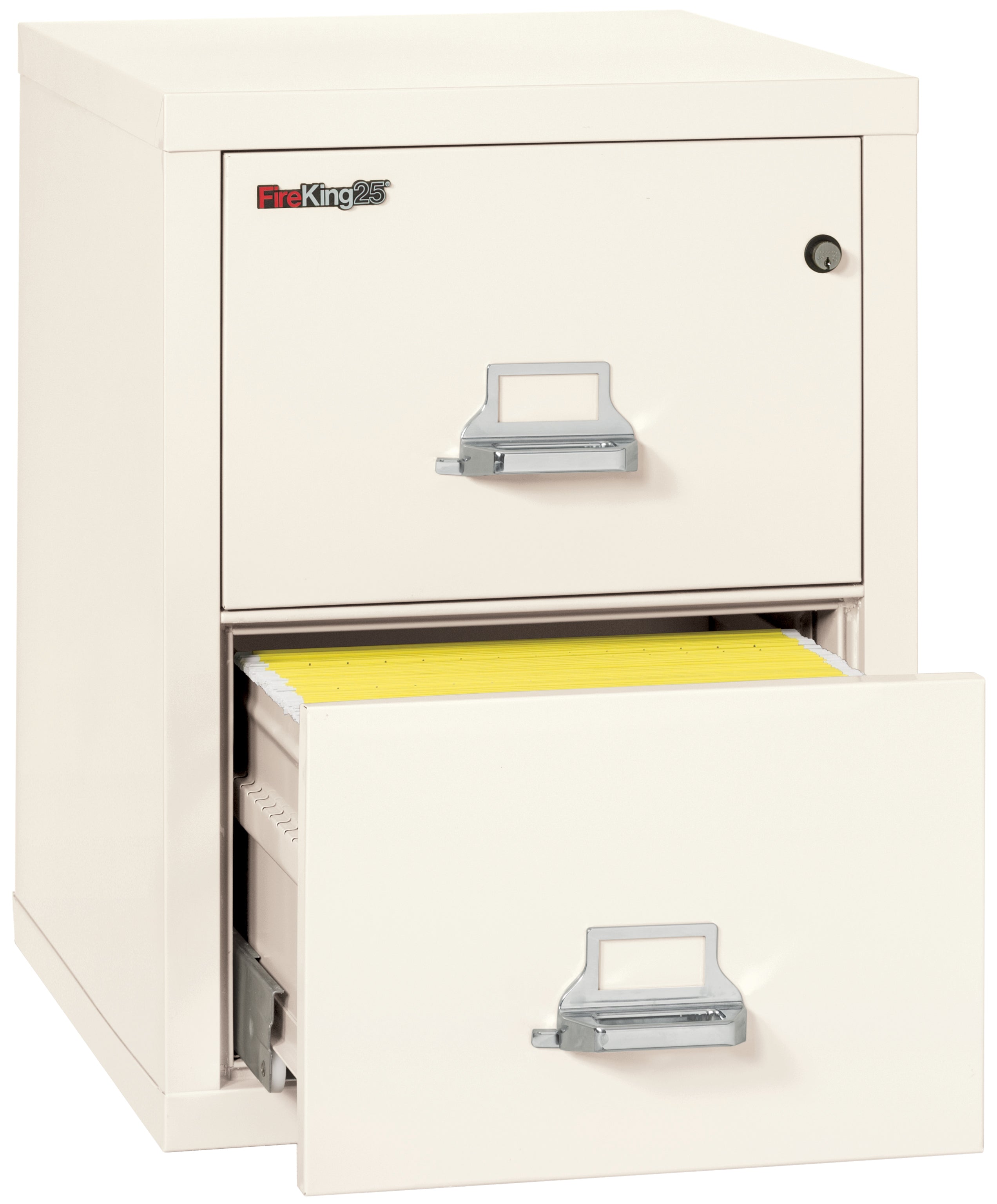 1 Hour Fire Resistant File Cabinet - 2 Drawer Legal 25" depth (Ivory White)