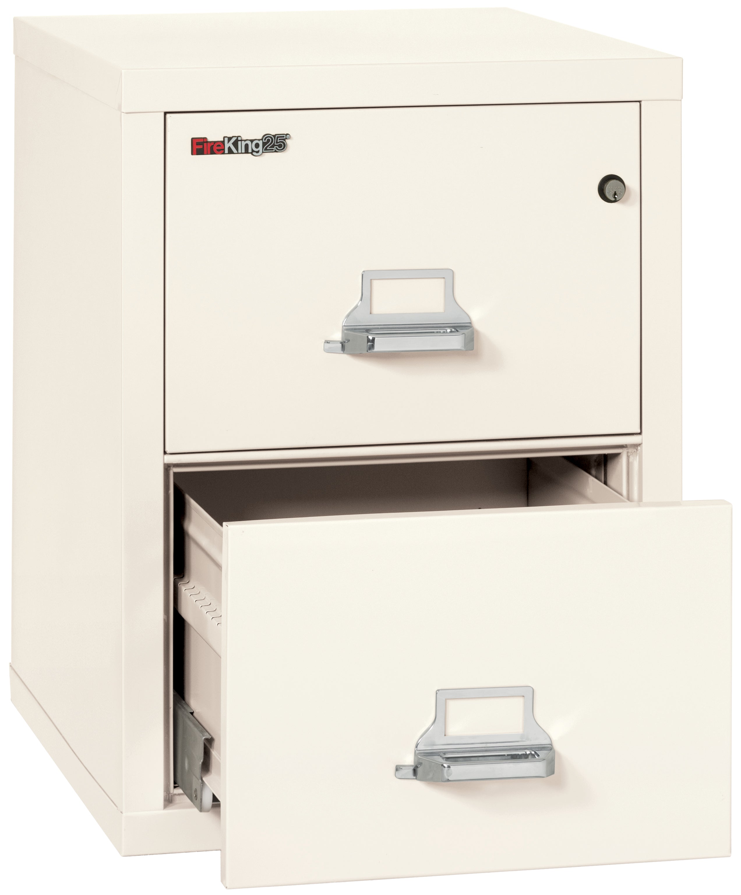 1 Hour Fire Resistant File Cabinet - 2 Drawer Legal 25" depth (Ivory White)