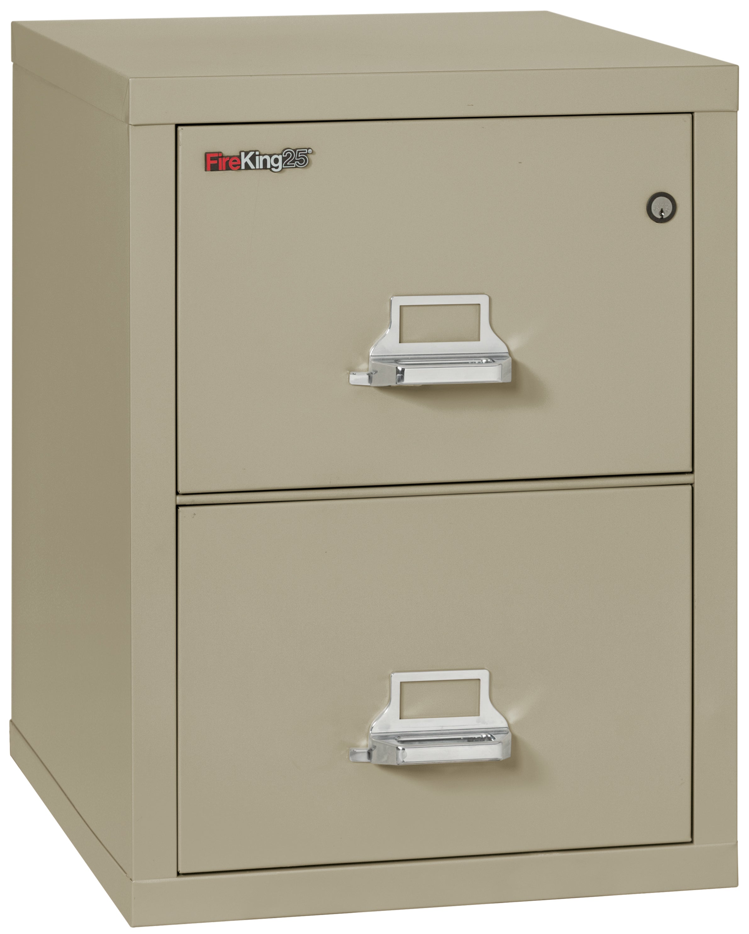 1 Hour Fire Resistant File Cabinet - 2 Drawer Legal 25" depth (Pewter)