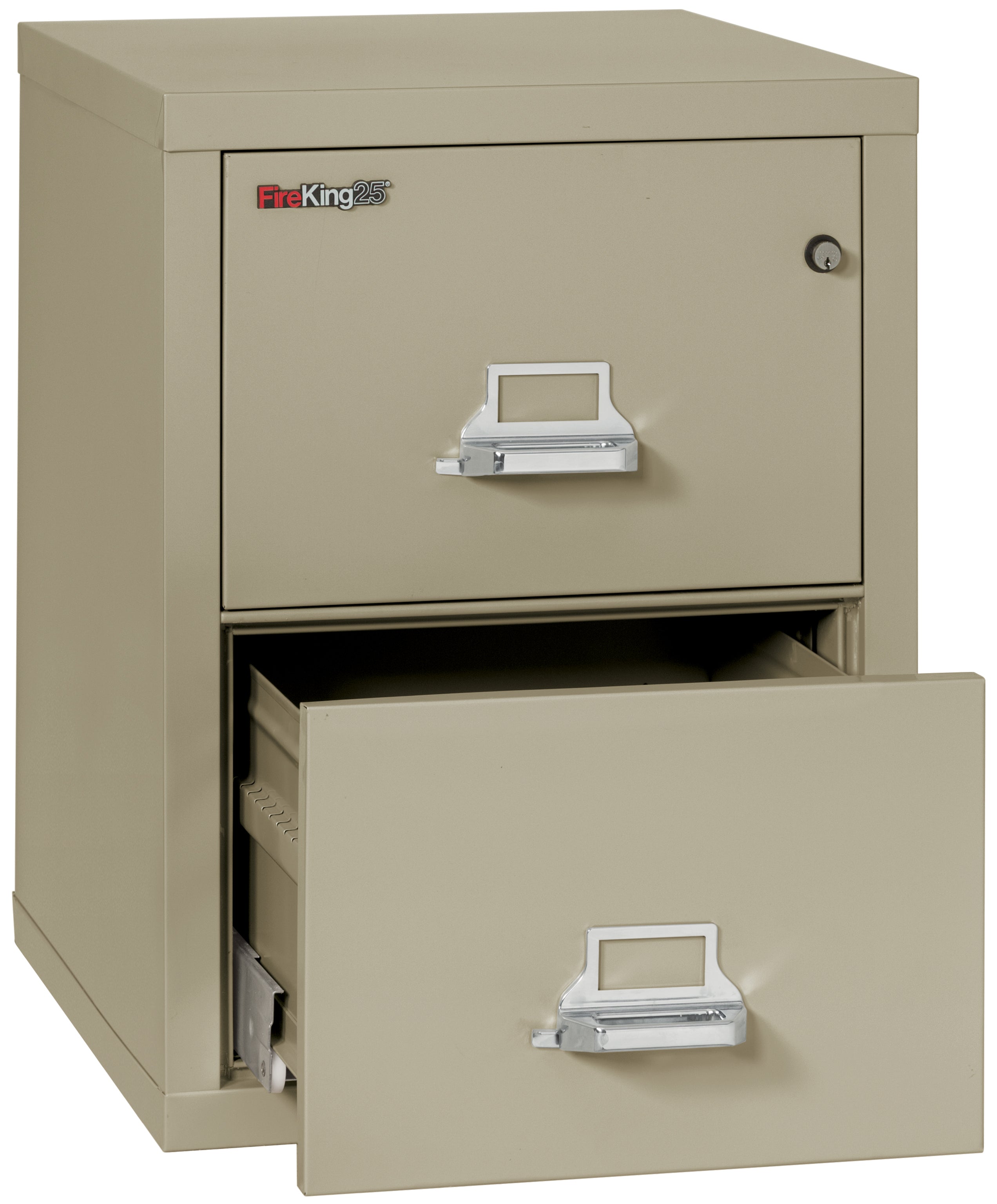 1 Hour Fire Resistant File Cabinet - 2 Drawer Legal 25" depth (Pewter)