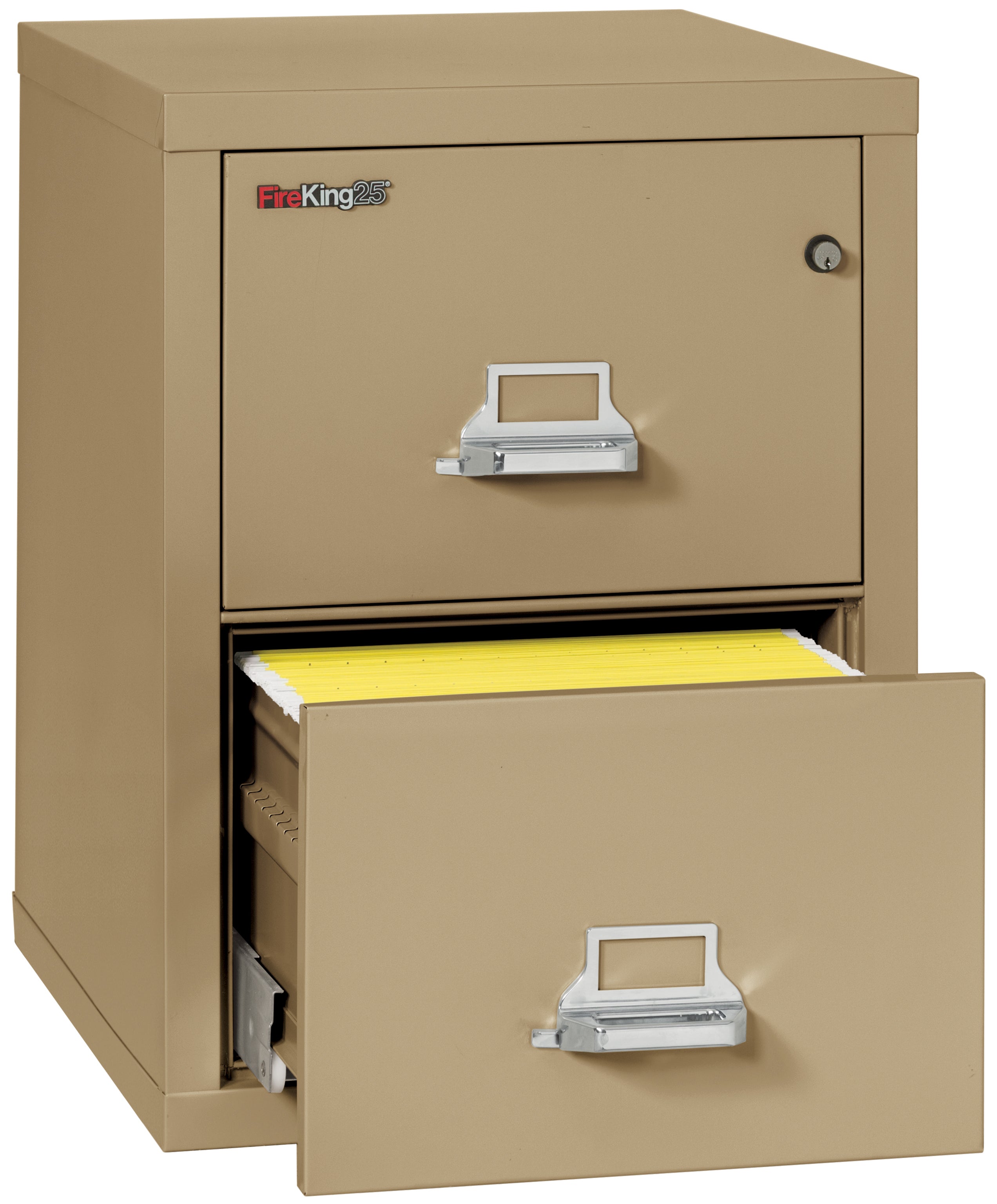 1 Hour Fire Resistant File Cabinet - 2 Drawer Legal 25" depth (Sand)