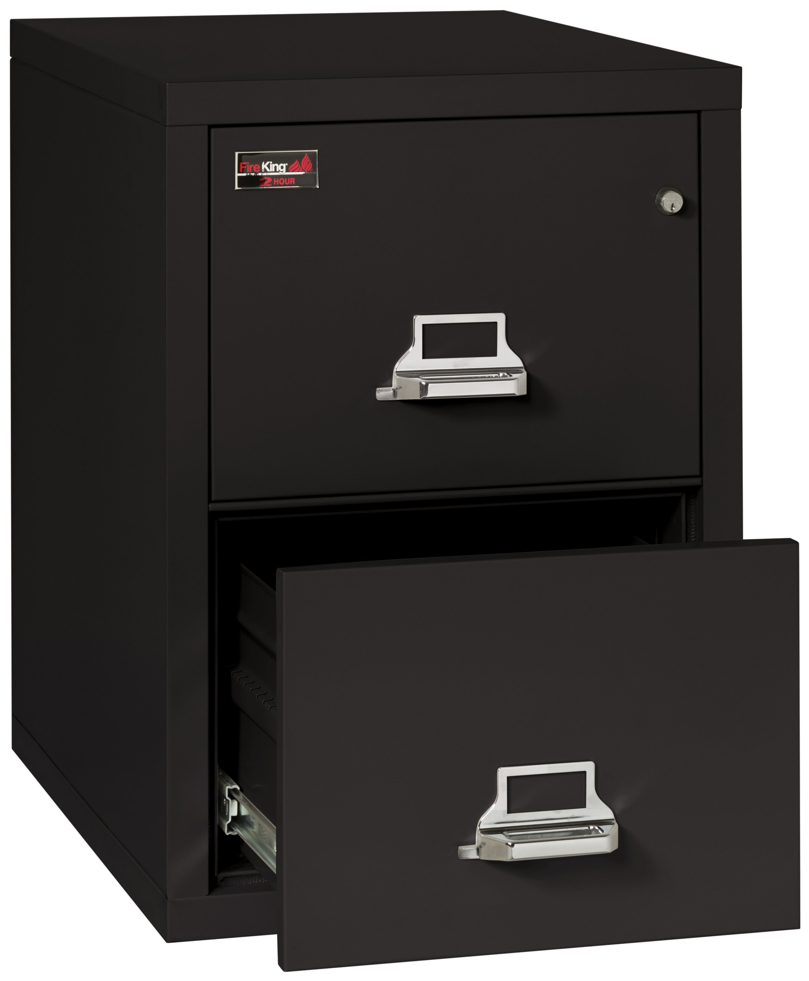 2 Hour Fire Resistant File Cabinet - 2 Drawer Legal 32" depth (Black)