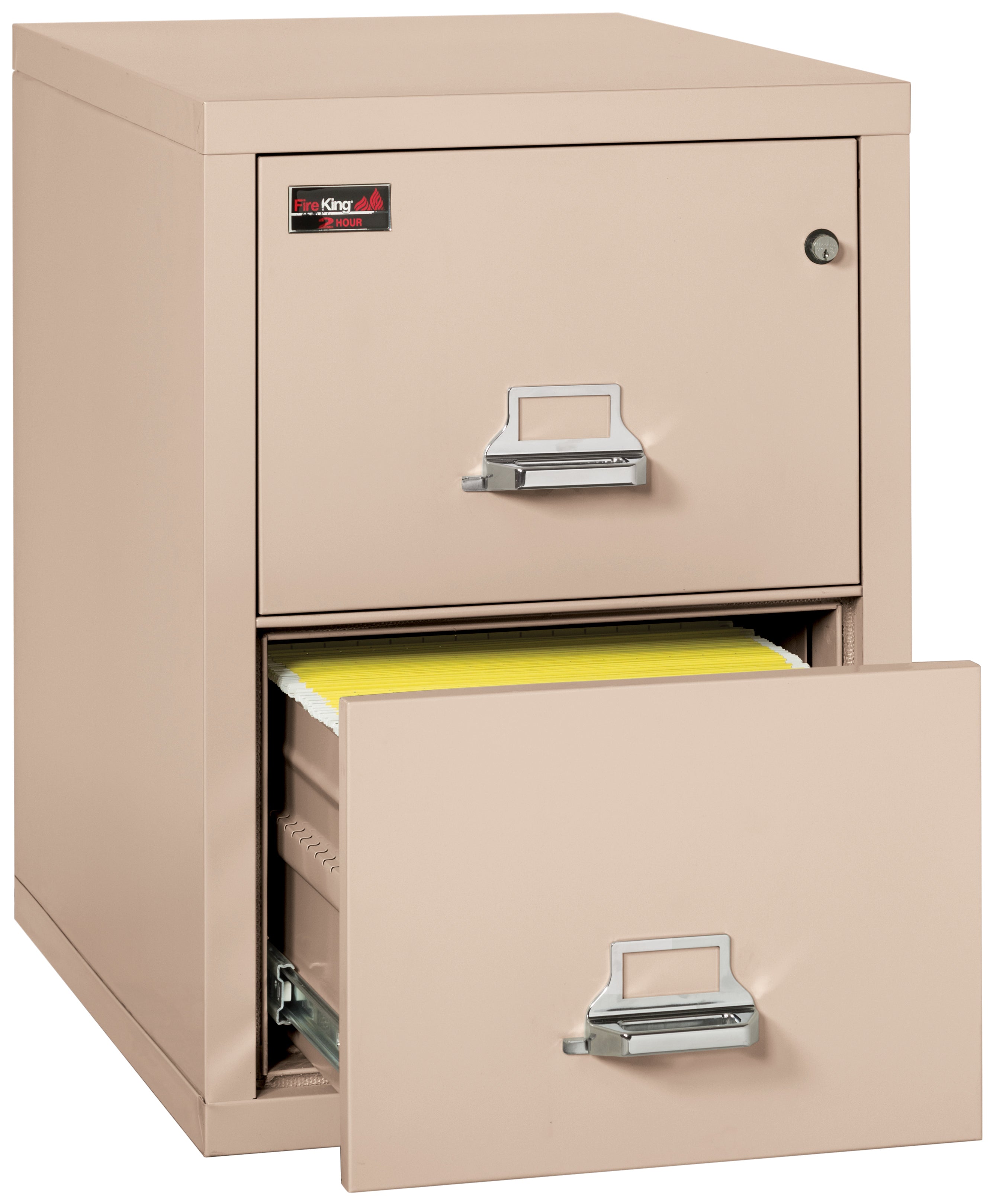 2 Hour Fire Resistant File Cabinet - 2 Drawer Legal 32" depth (Champagne)