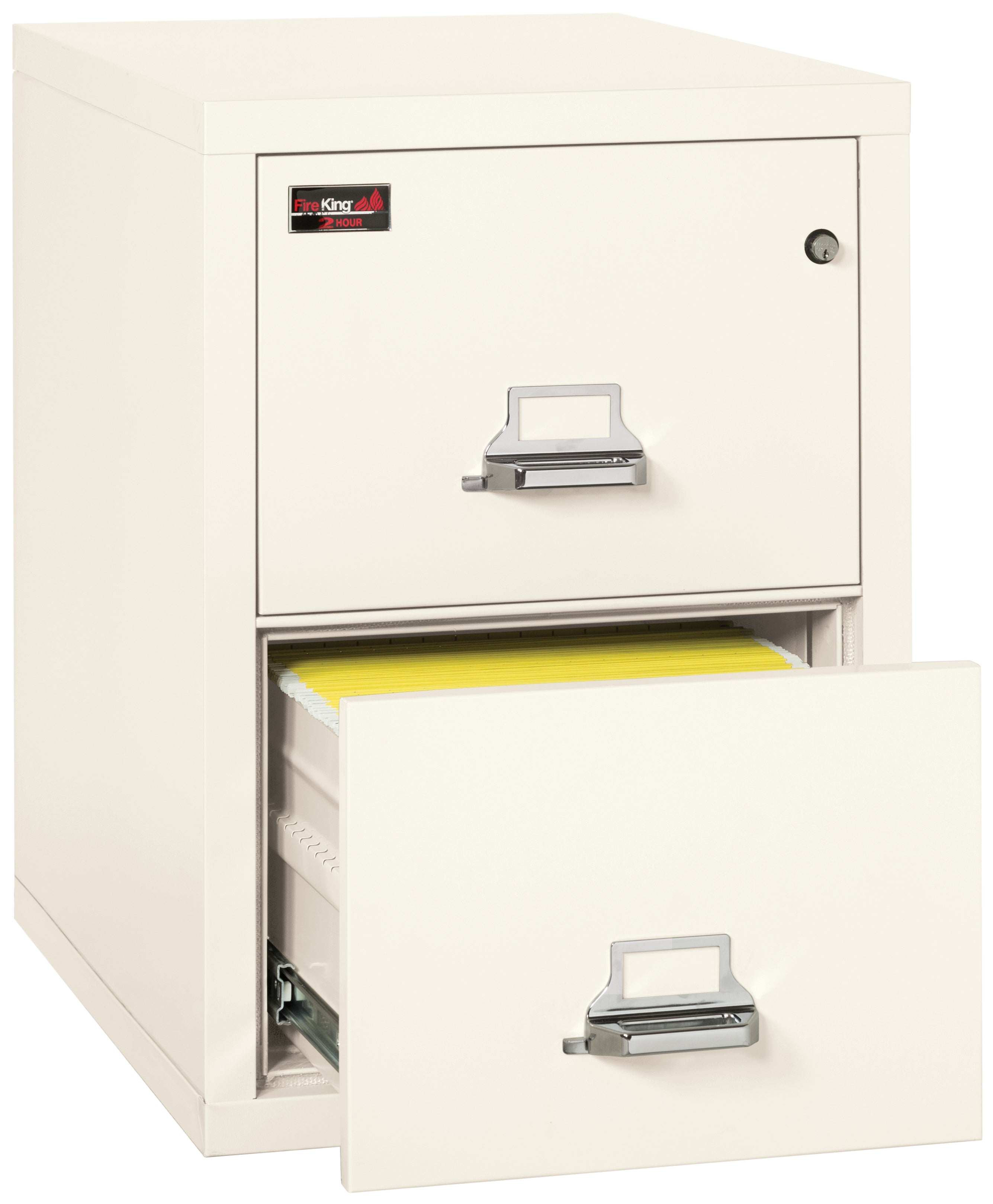 2 Hour Fire Resistant File Cabinet - 2 Drawer Legal 32" depth (Ivory White)