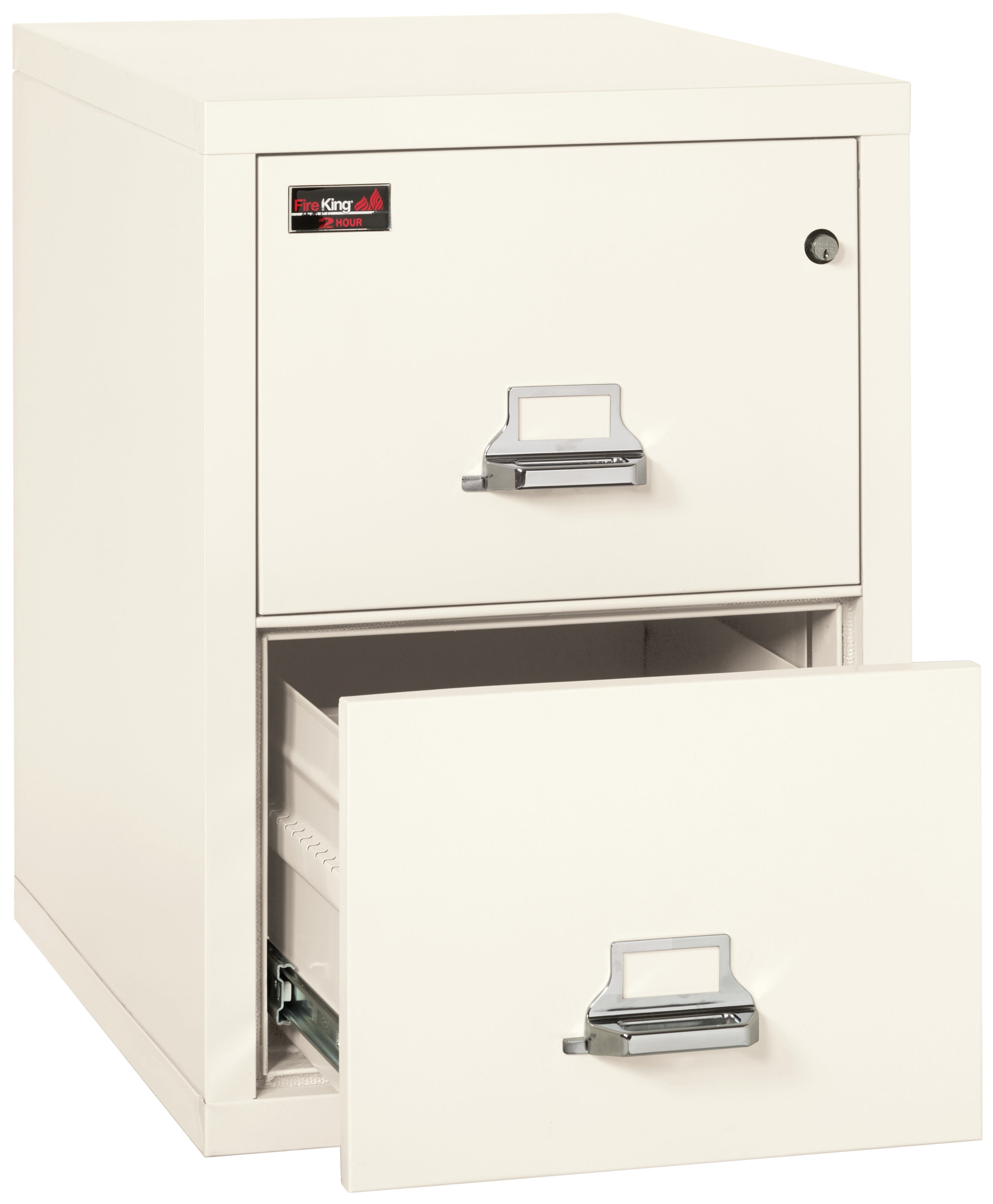 2 Hour Fire Resistant File Cabinet - 2 Drawer Legal 32" depth (Ivory White)