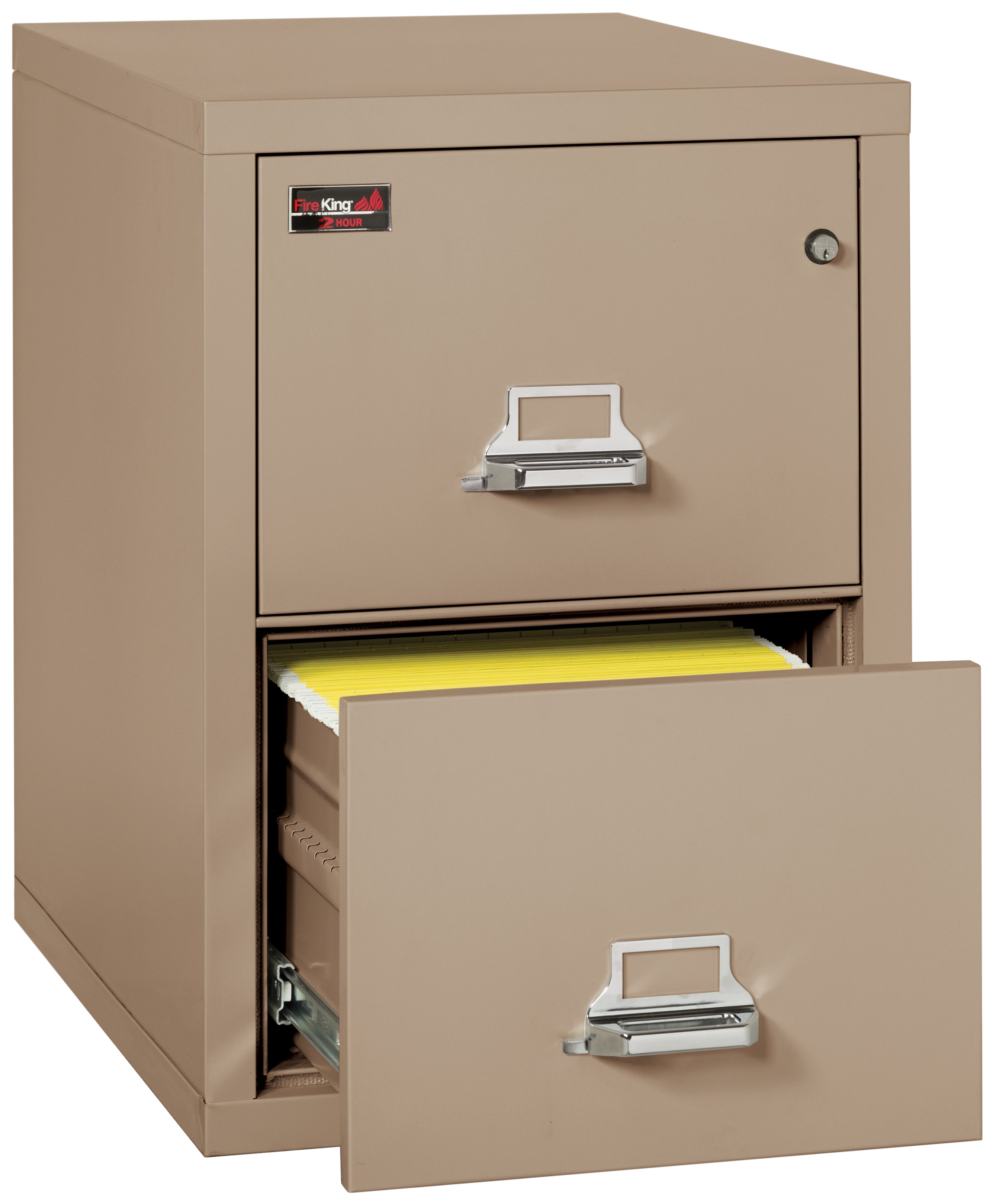2 Hour Fire Resistant File Cabinet - 2 Drawer Legal 32" depth (Taupe)