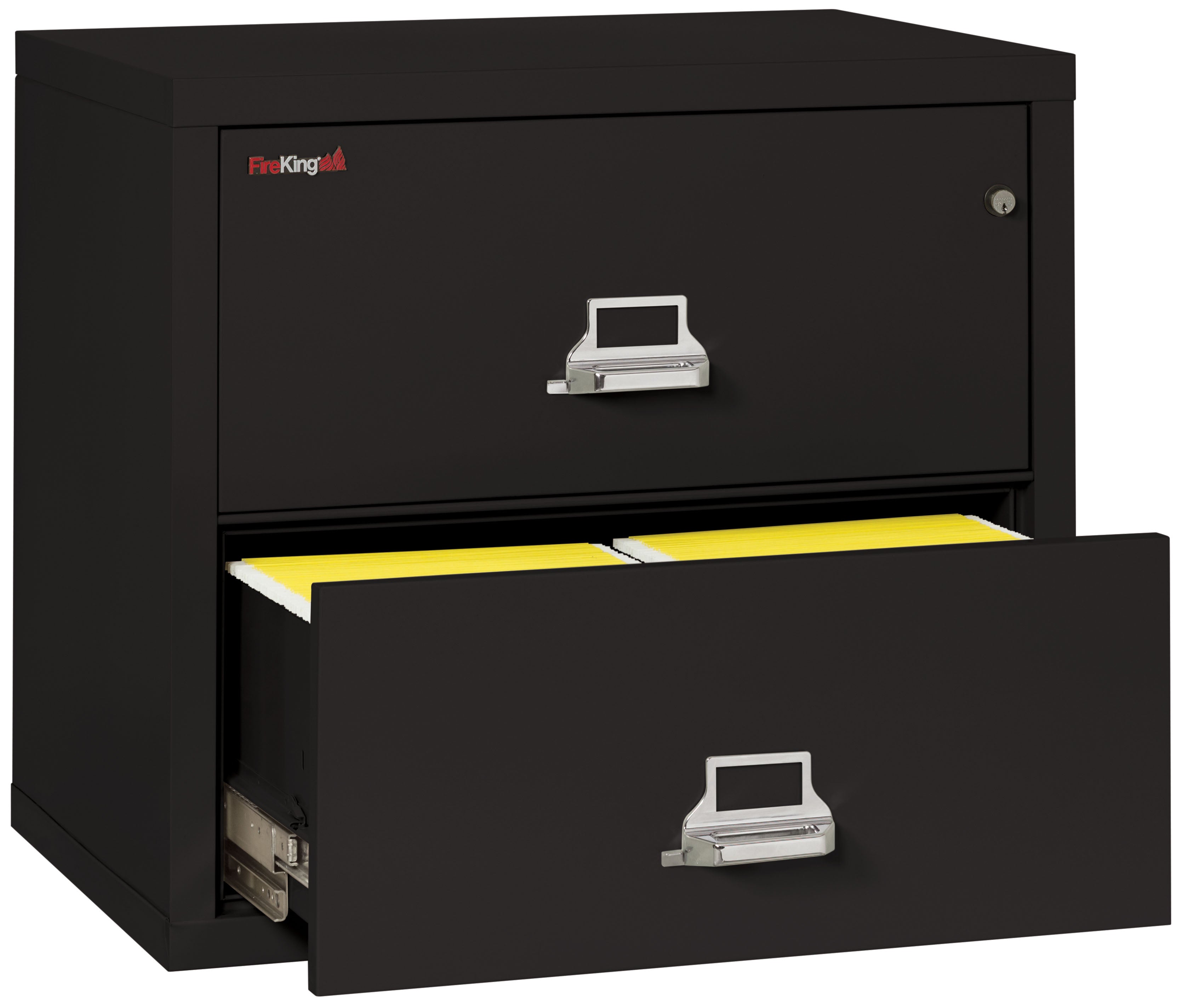 Fire Resistant File Cabinet - 2 Drawer Lateral 31" wide (Black)