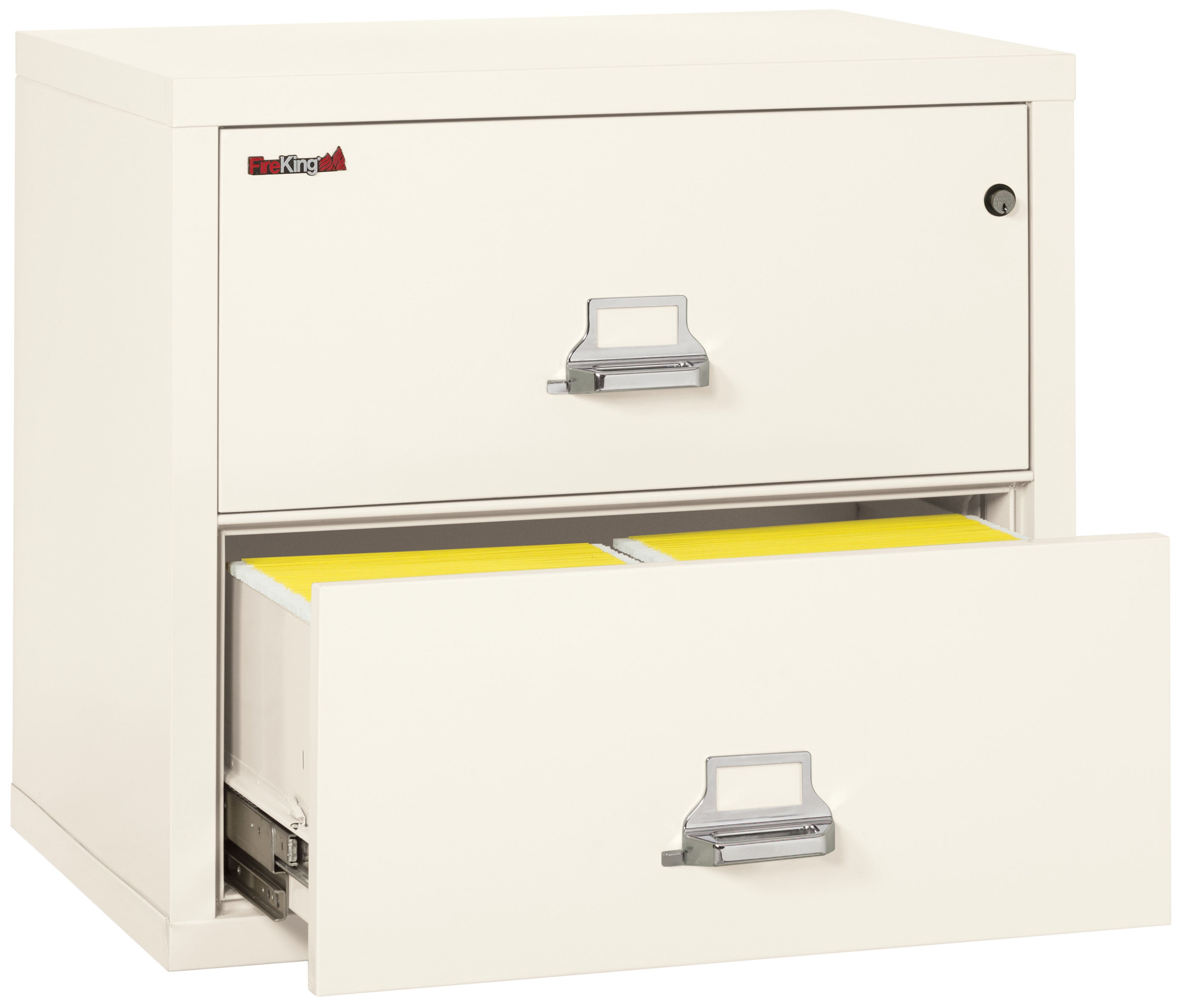 Fire Resistant File Cabinet - 2 Drawer Lateral 31" wide (Ivory White)