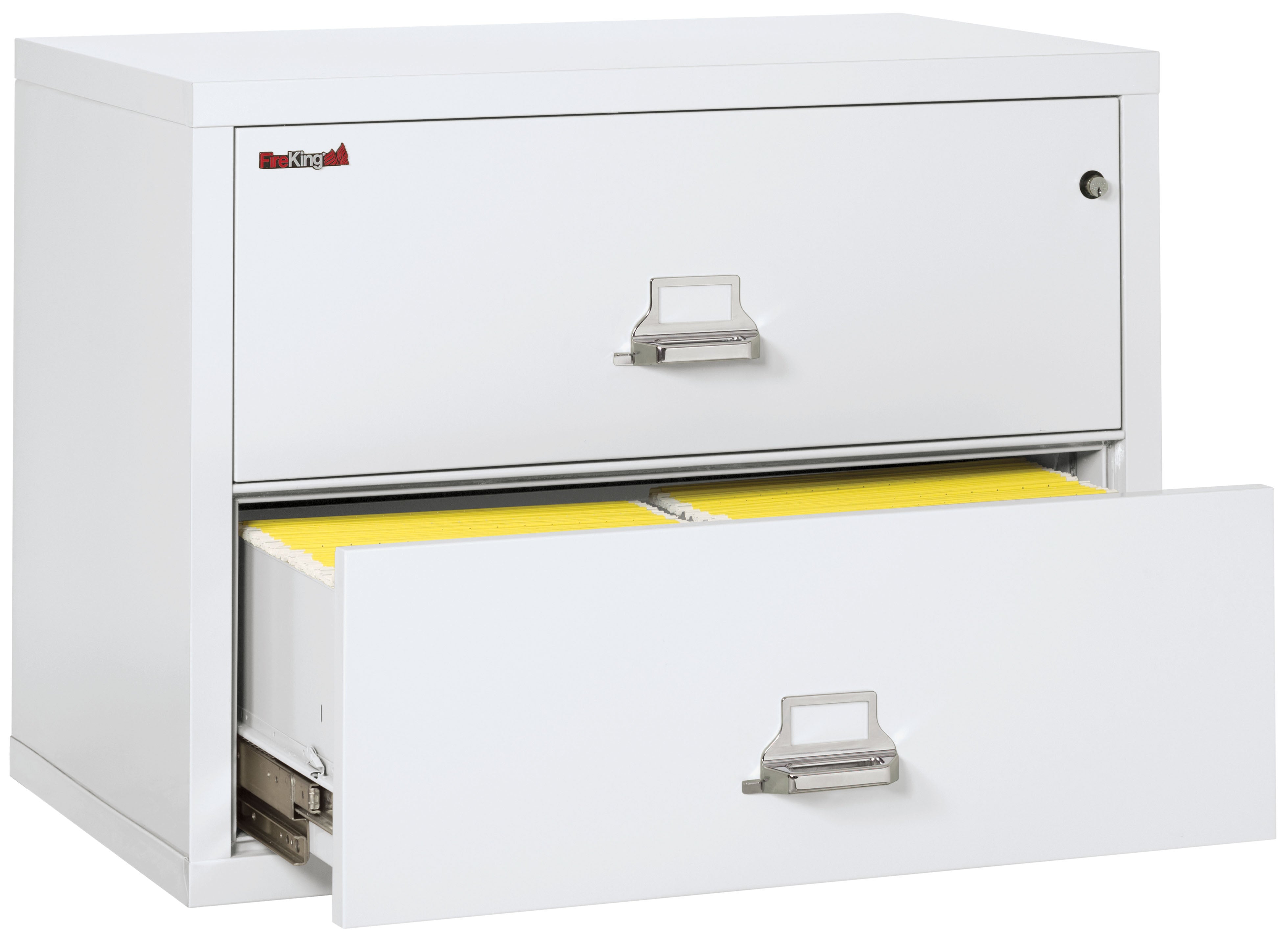 Fire Resistant File Cabinet - 2 Drawer Lateral 38" wide (Arctic White)