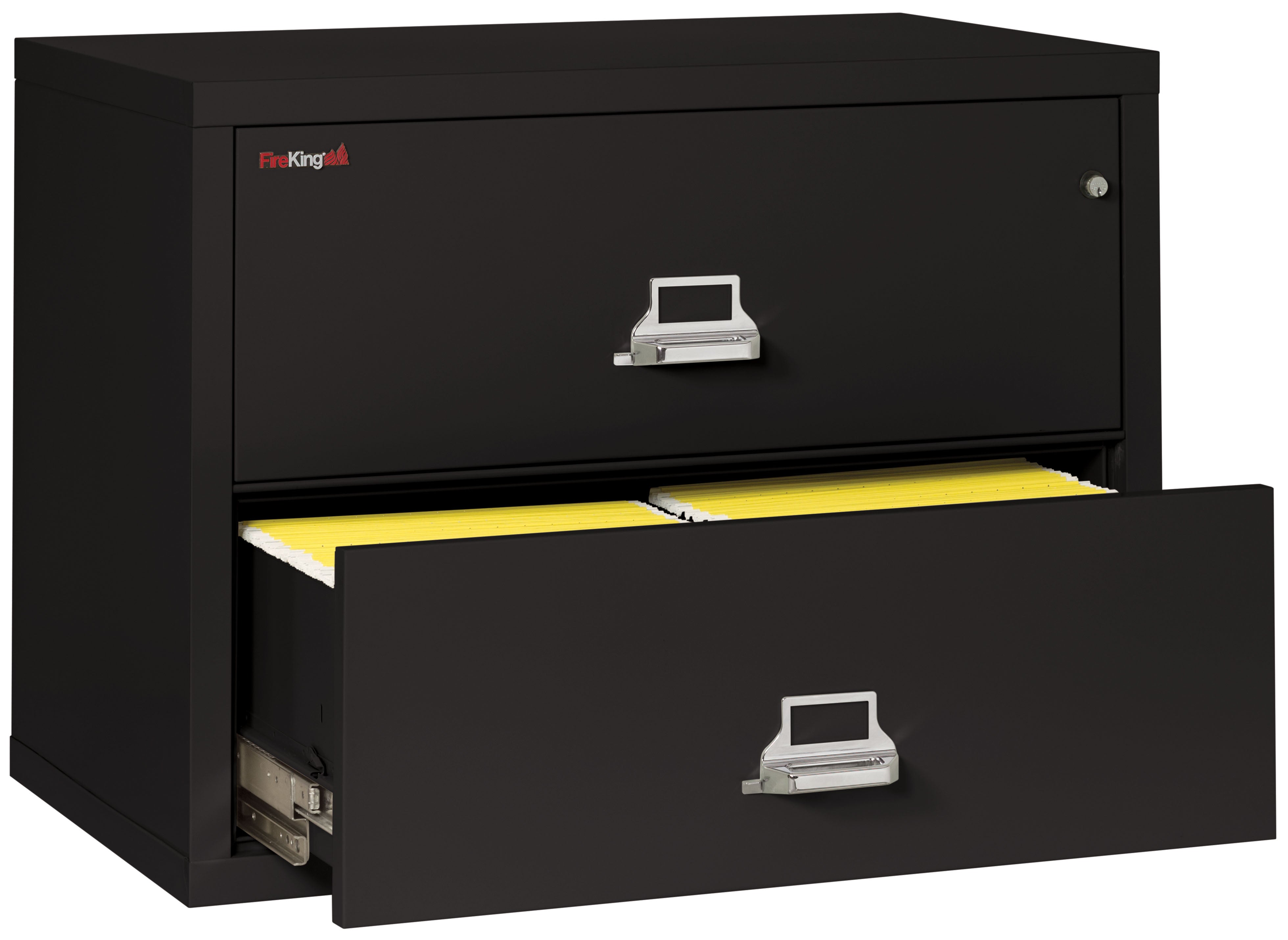 Fire Resistant File Cabinet - 2 Drawer Lateral 38" wide (Black)