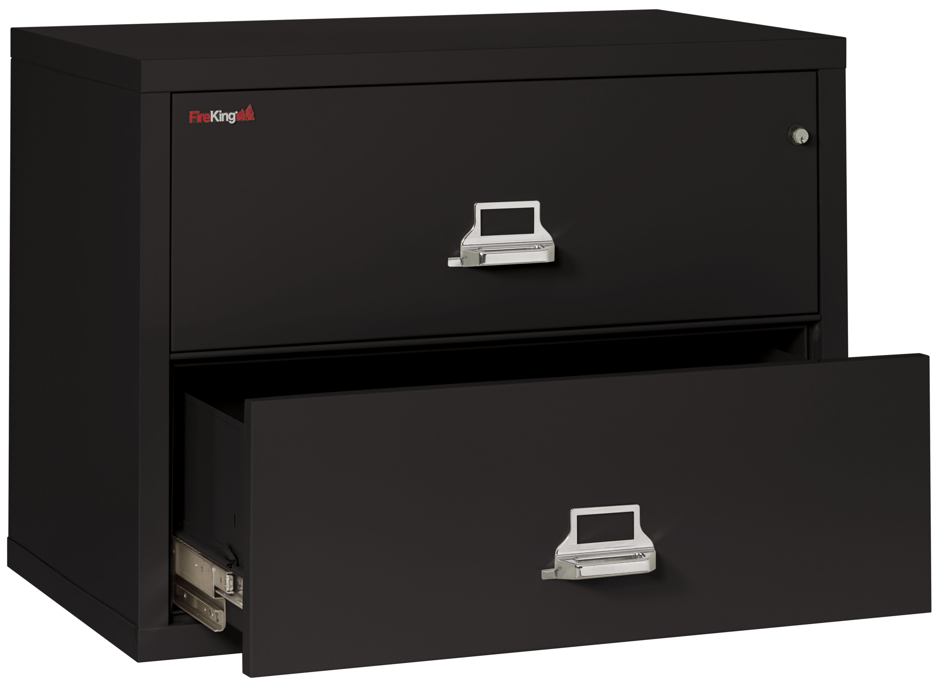 Fire Resistant File Cabinet - 2 Drawer Lateral 38" wide (Black)