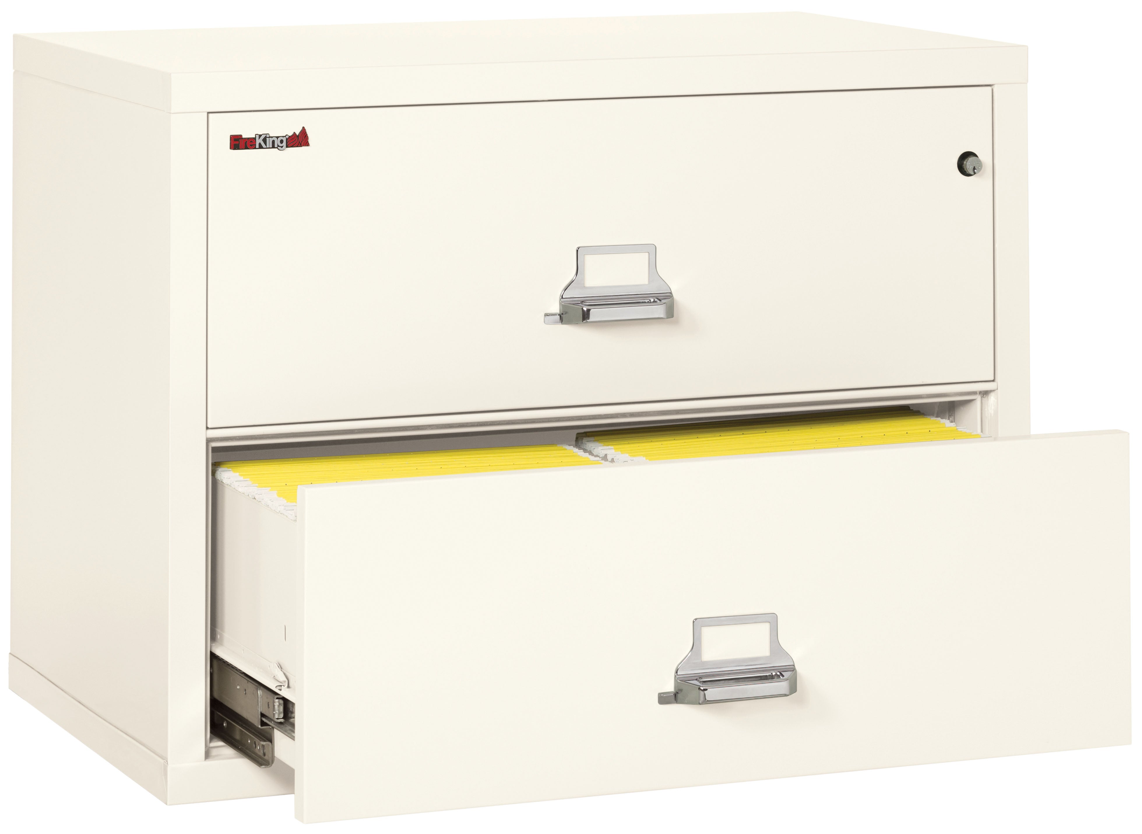 Fire Resistant File Cabinet - 2 Drawer Lateral 38" wide (Ivory White)