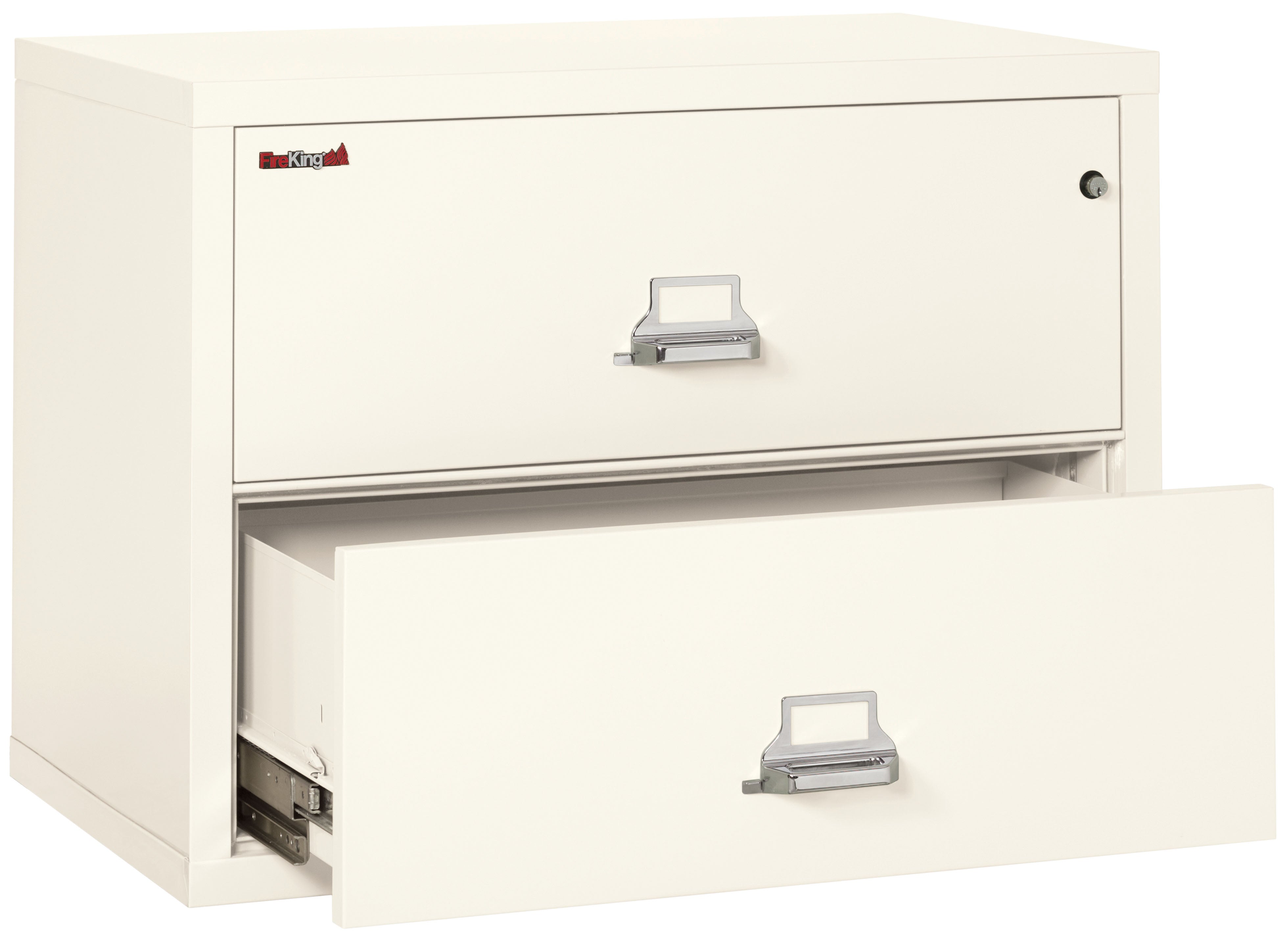 Fire Resistant File Cabinet - 2 Drawer Lateral 38" wide (Ivory White)