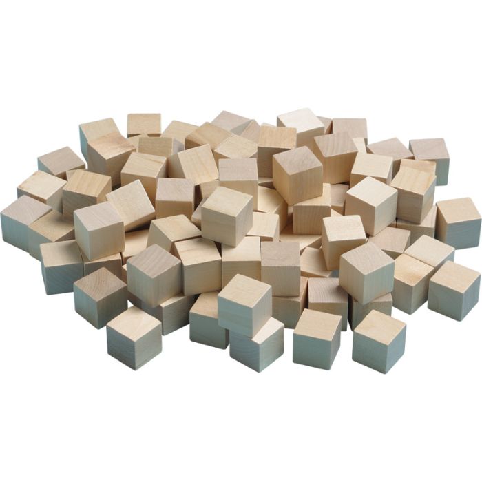 Wooden Counting Cubes Plain Set of 100