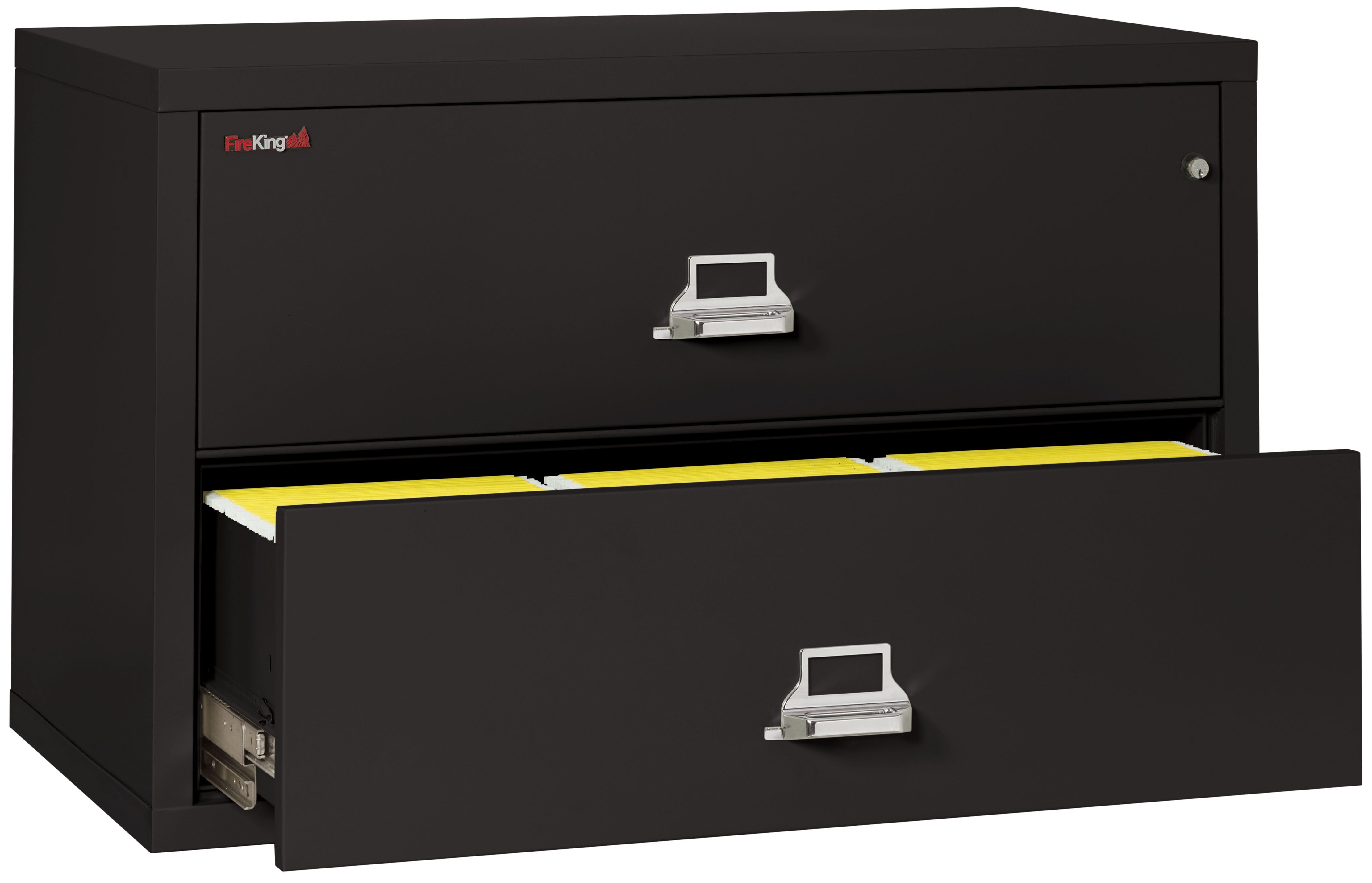 Fire Resistant File Cabinet - 2 Drawer Lateral 44" wide (Black)