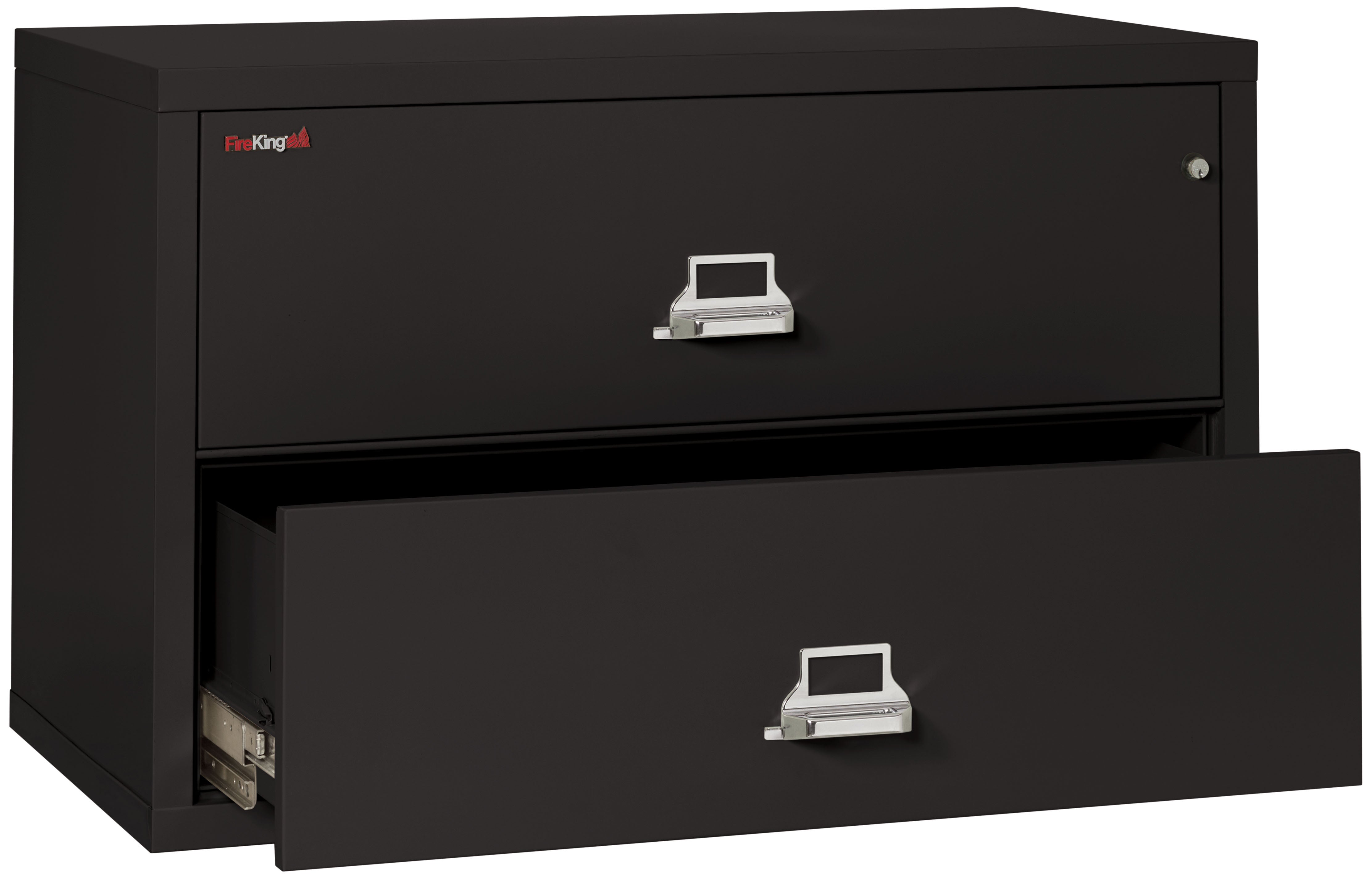 Fire Resistant File Cabinet - 2 Drawer Lateral 44" wide (Black)