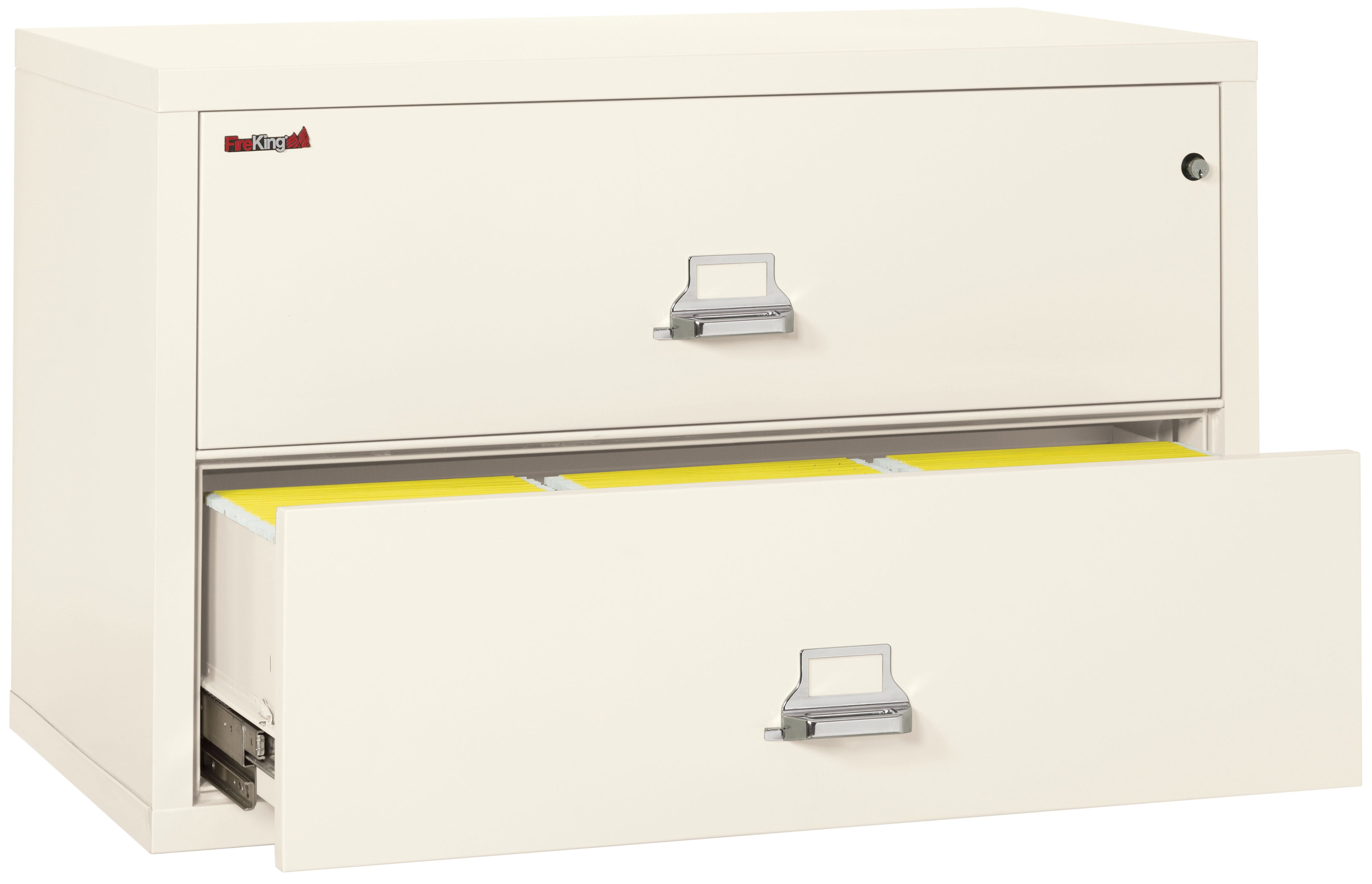 Fire Resistant File Cabinet - 2 Drawer Lateral 44" wide (Ivory White)