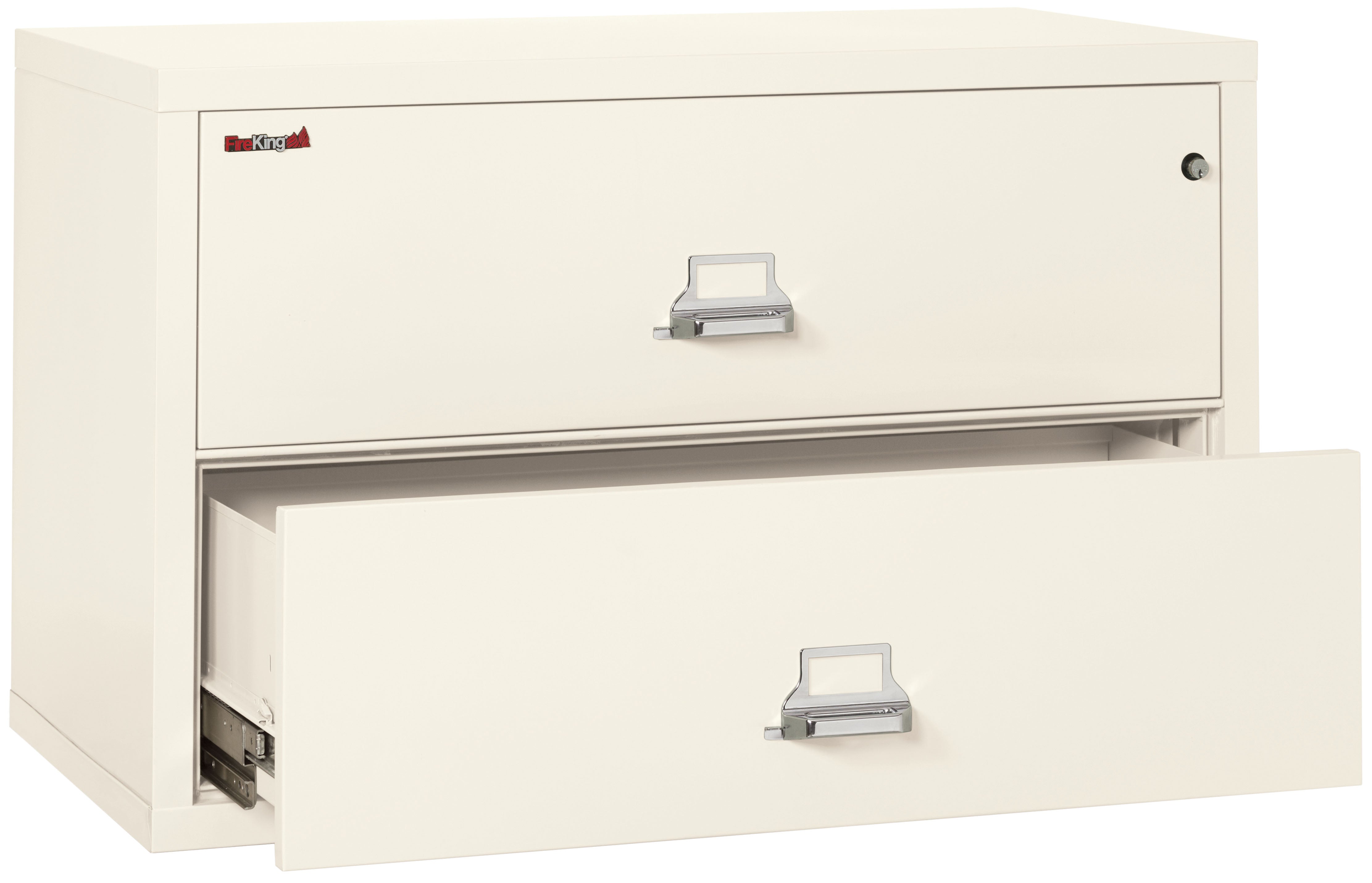 Fire Resistant File Cabinet - 2 Drawer Lateral 44" wide (Ivory White)