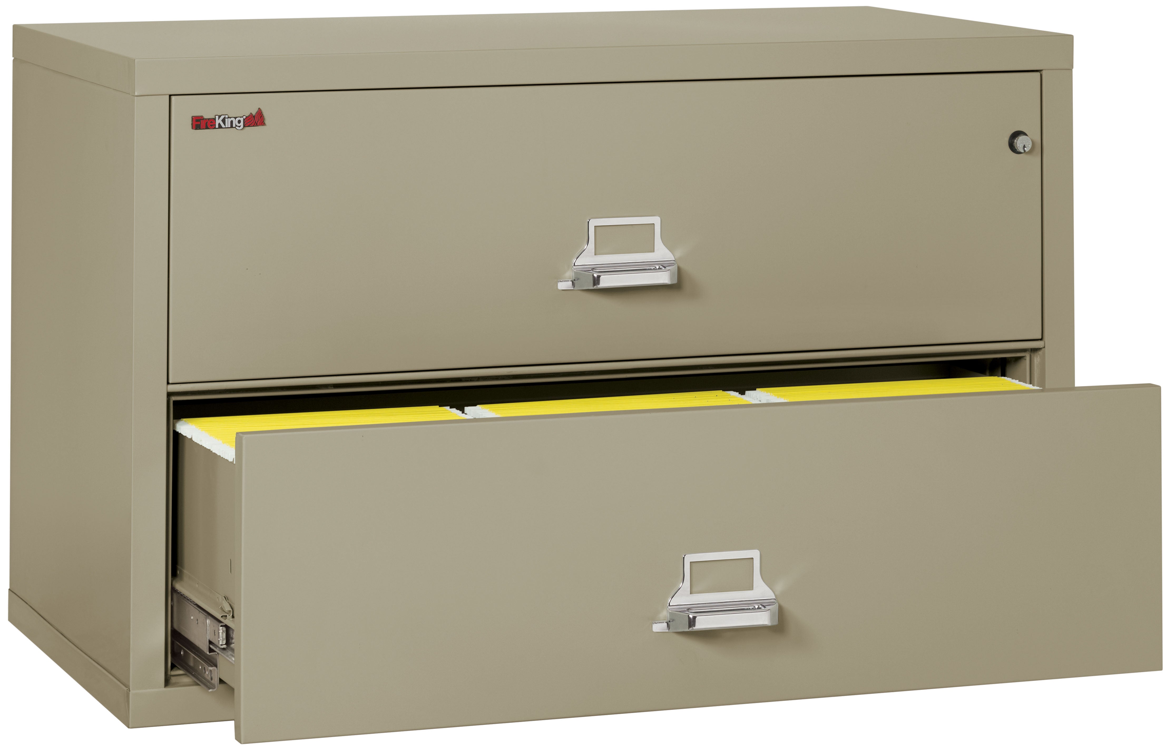 Fire Resistant File Cabinet - 2 Drawer Lateral 44" wide (Pewter)