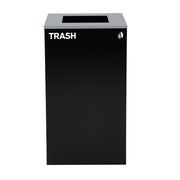 Alpine Industries 87 Gal. 3-Stream Steel Blue Cans & Bottles, Green Compost, and Black Commercial Trash Can Station