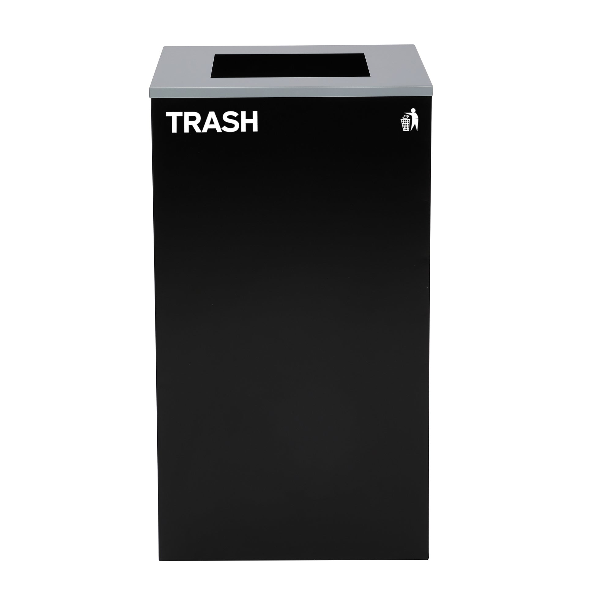 Alpine Industries 87 Gal. 3-Stream Steel Blue Cans & Bottles, Green Compost, and Black Commercial Trash Can Station