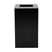 Square Recycling Bin – 29 Gallons - Black Can, Square Opening Lid