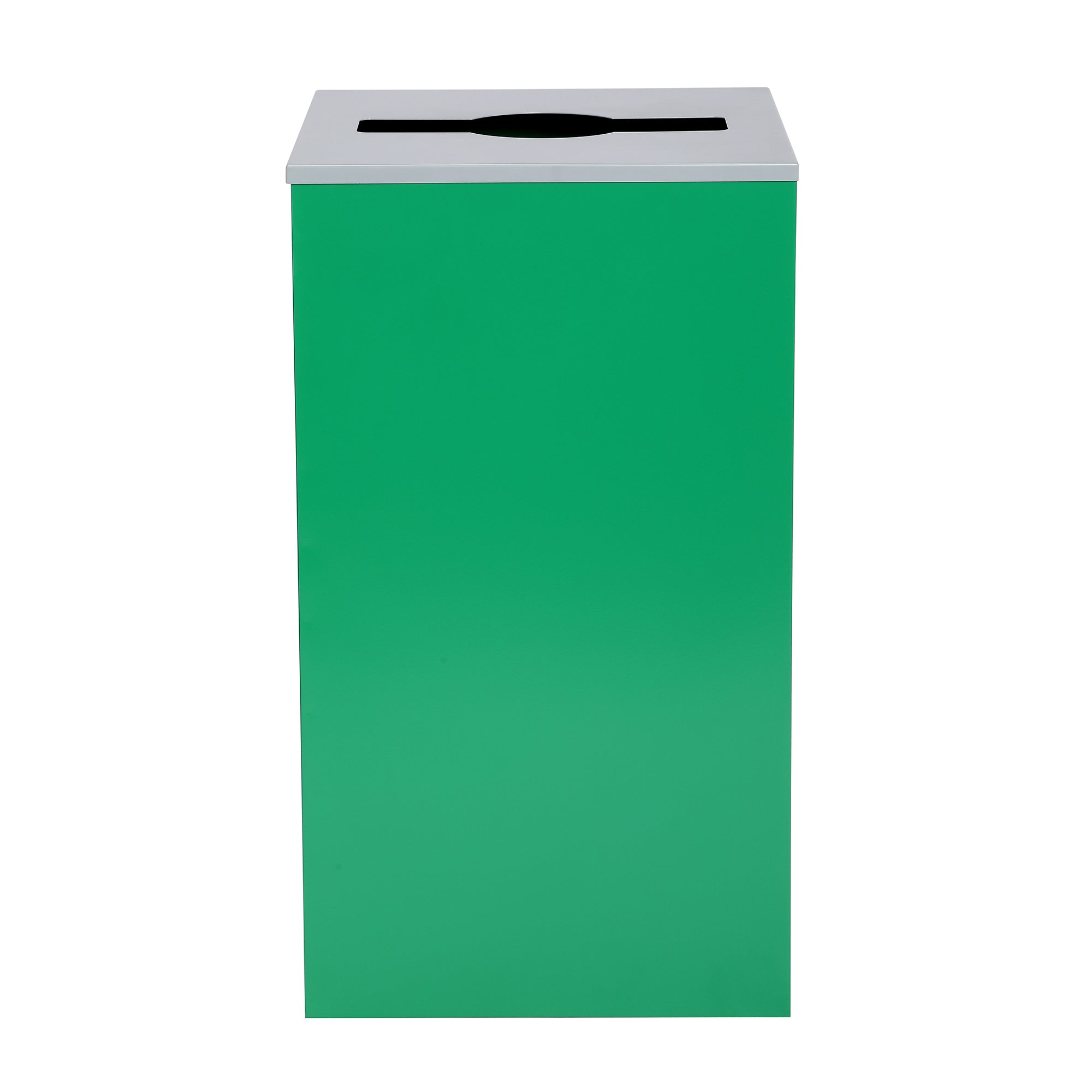Square Recycling Gin – 29 Gallons - Green Can, Mixed Opening Lid