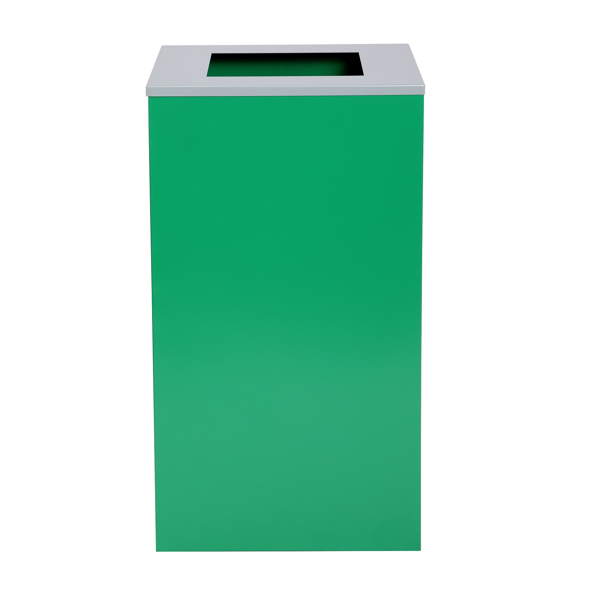 Square Recycling Gin – 29 Gallons - Green Can, Square Opening Lid