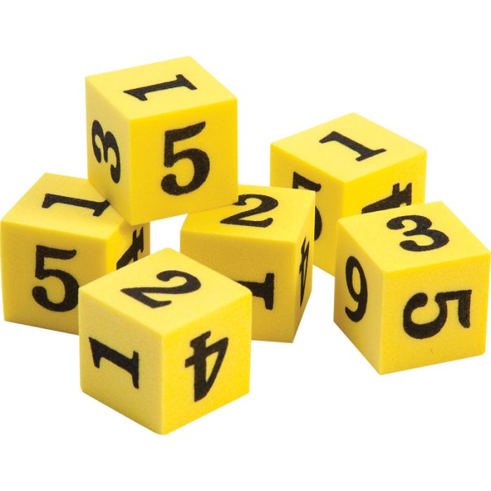 Foam Number Dice set of 6
